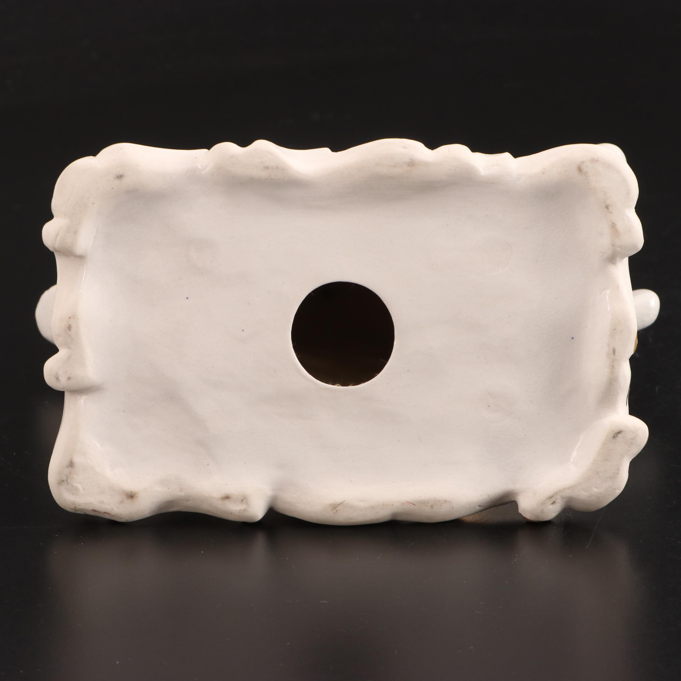 Gilt Accented Porcelain Horse and Rider Figurine, Mid to Late 20th Century