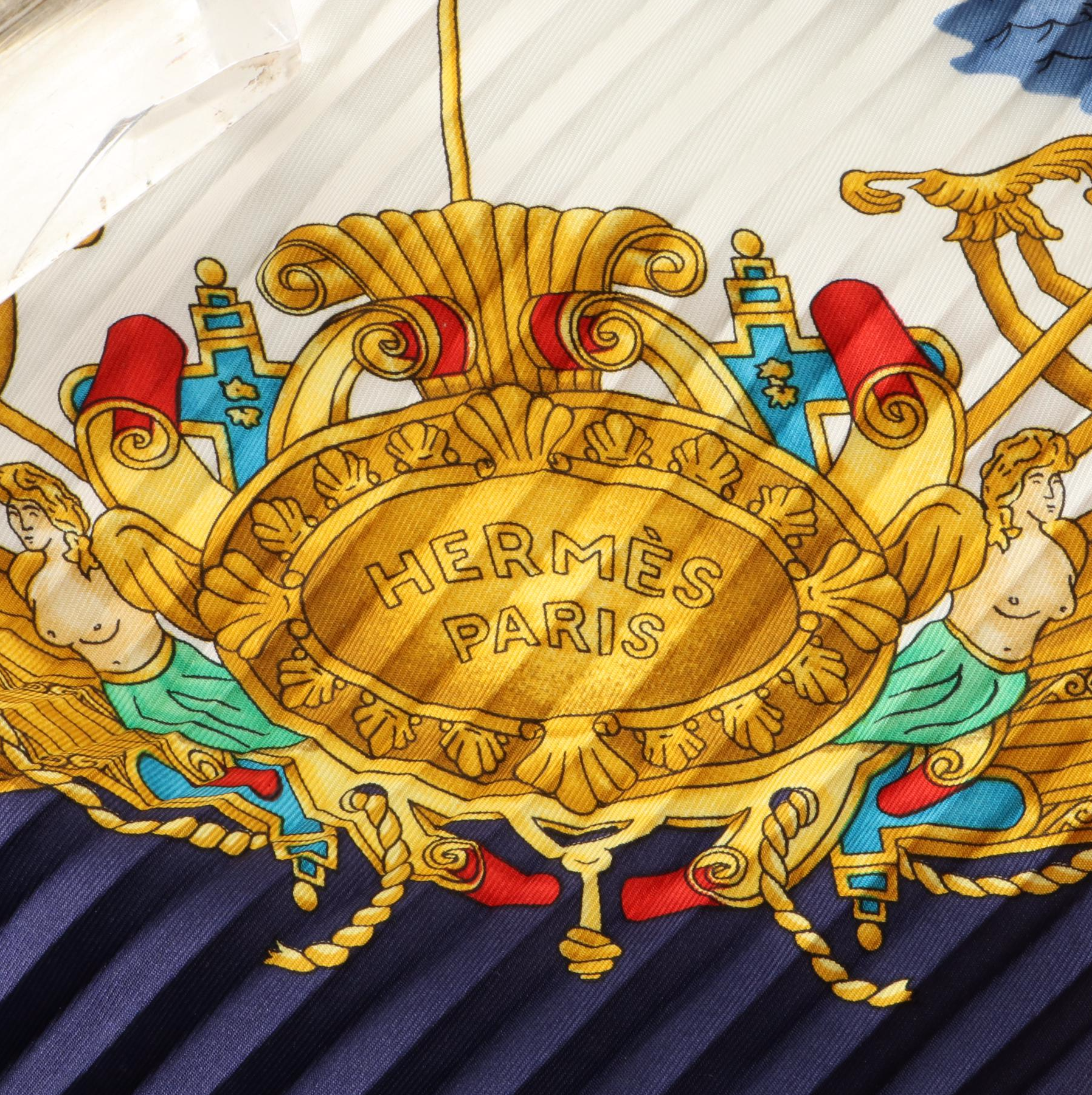 Hermès ''Voiles de Lumières'' Scarf 90 Plissé in Silk Twill with Box