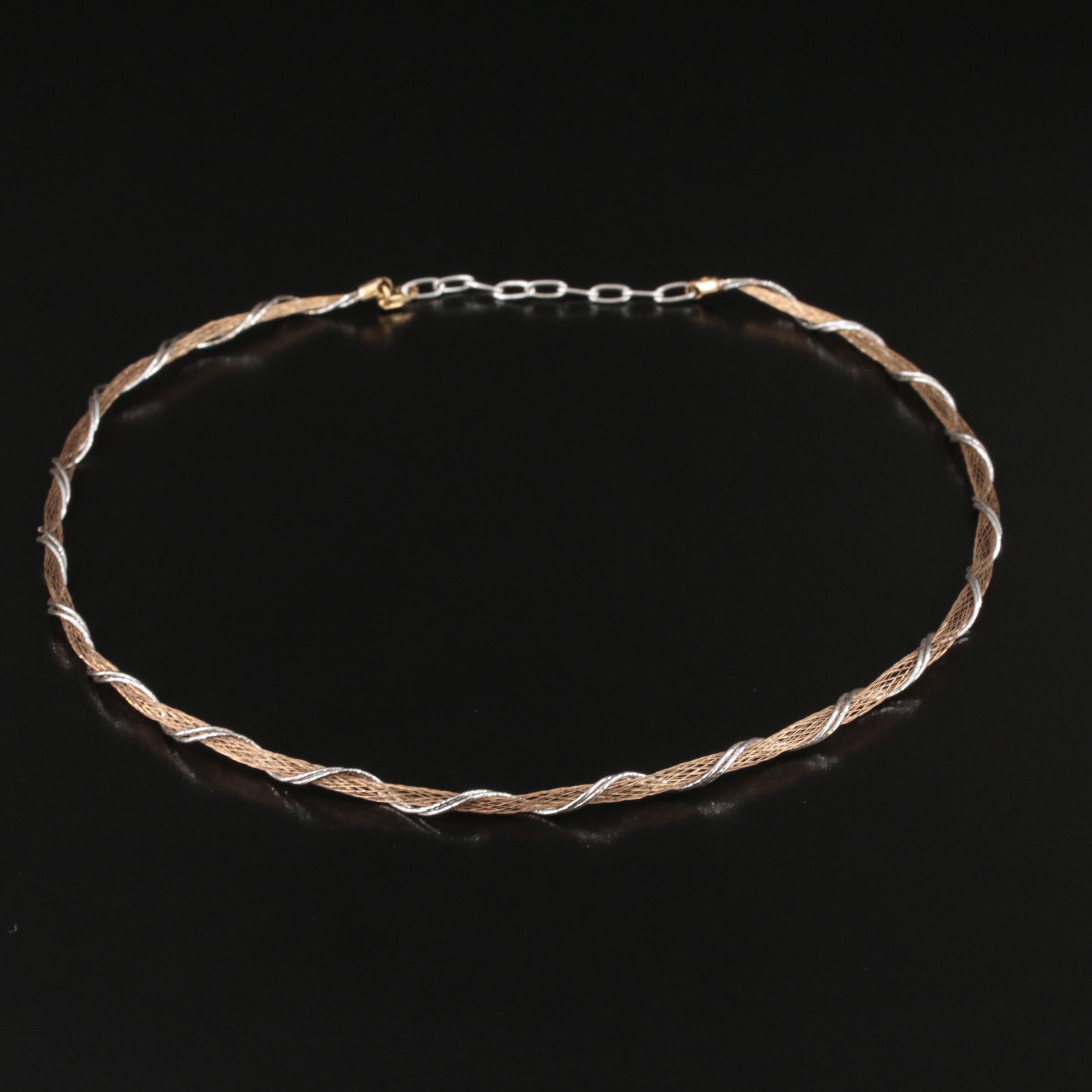 14K Twisted Wire Necklace