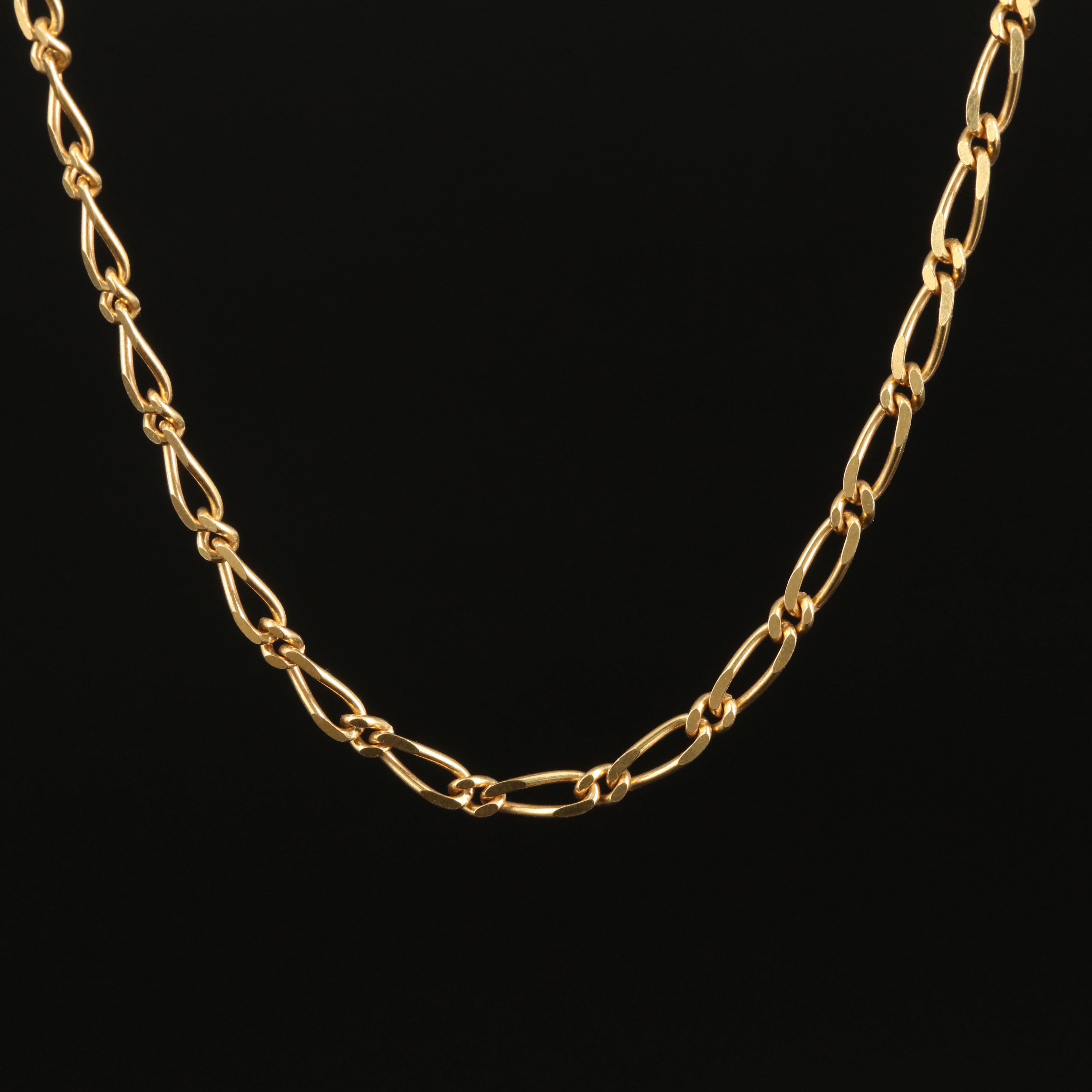 18K Fancy Curb Chain Necklace