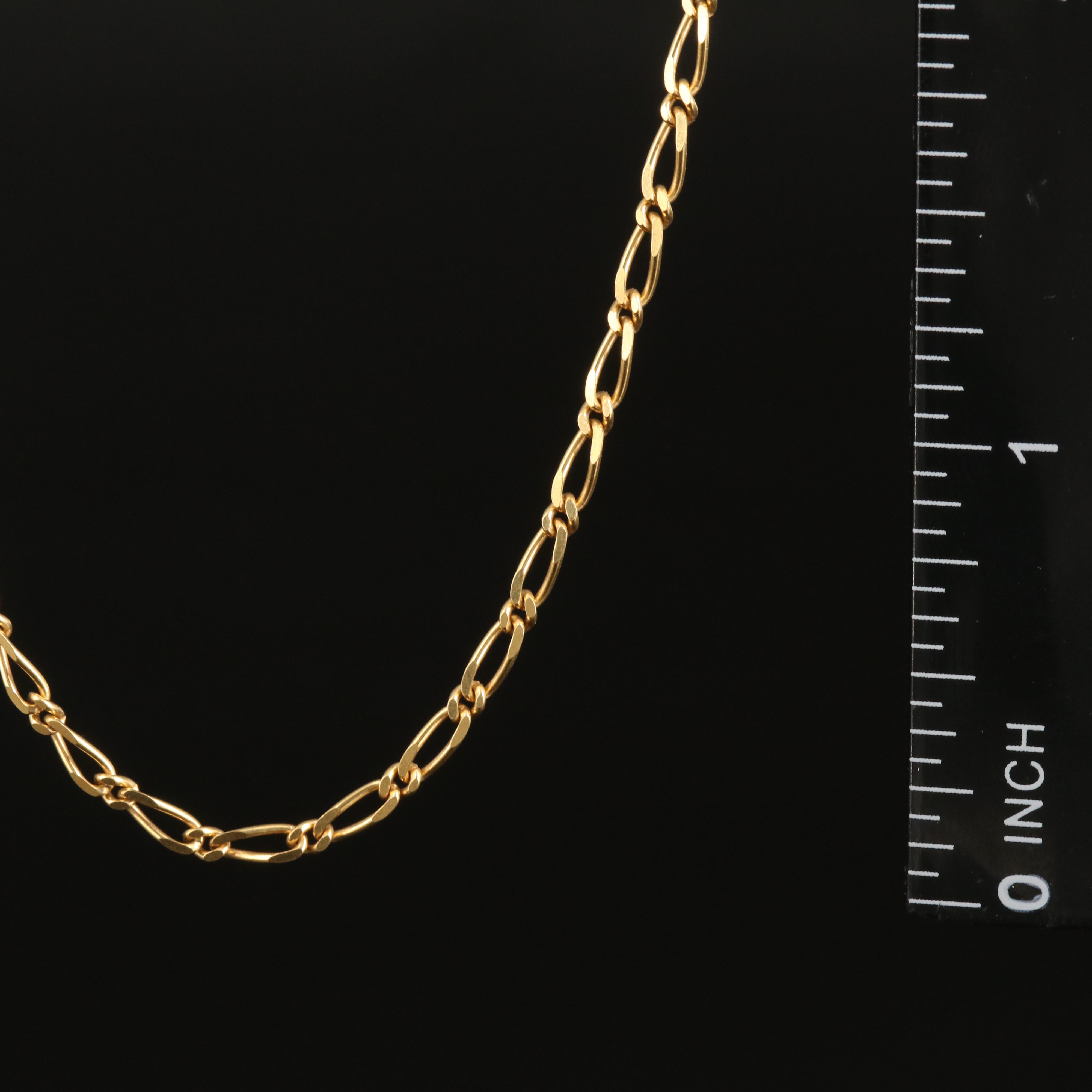 18K Fancy Curb Chain Necklace