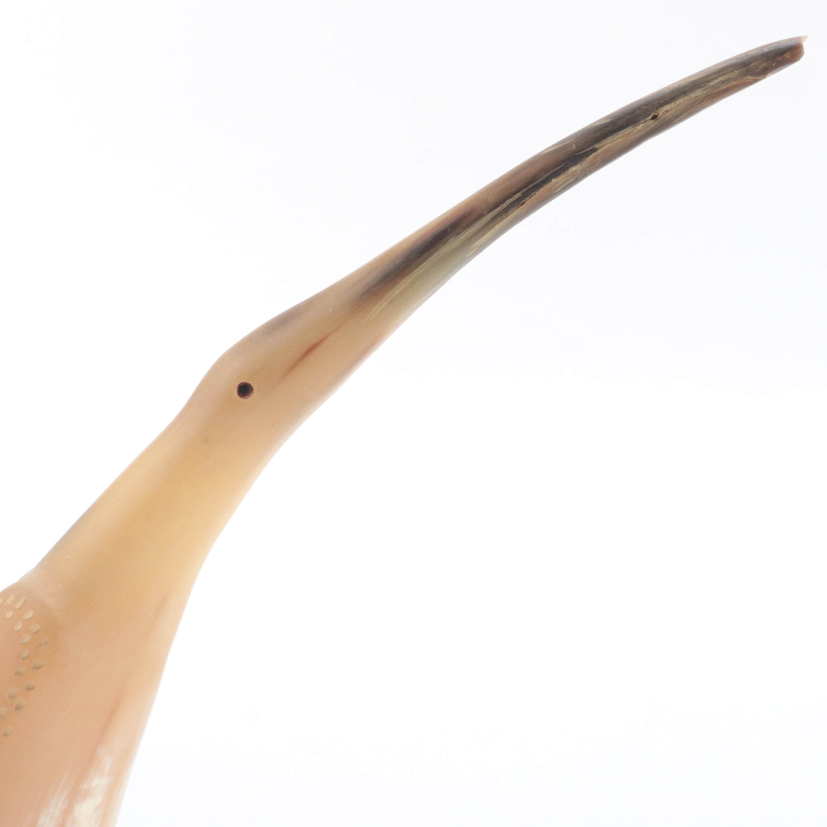 Hand-Carved Horn Bird Figurines