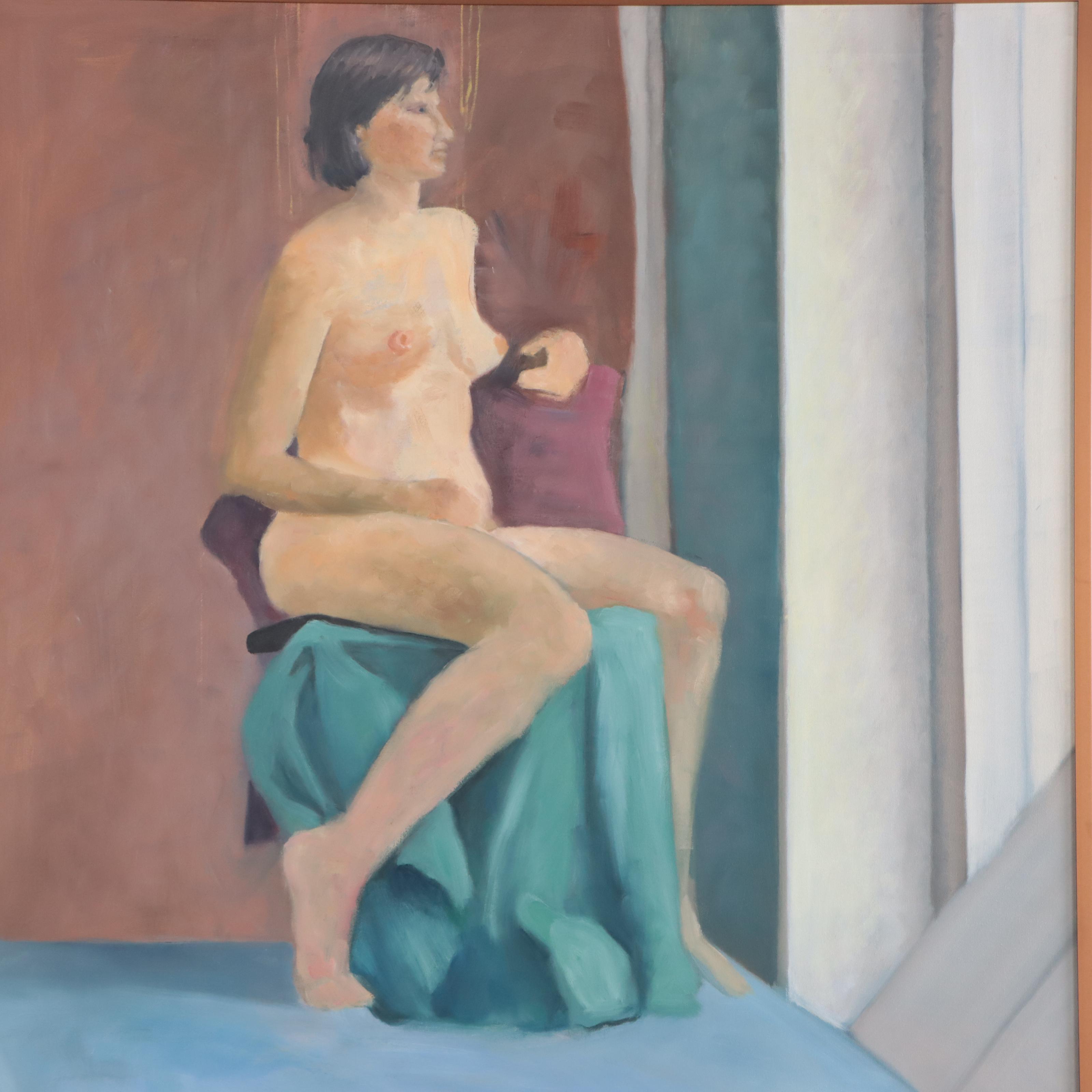 Katrina Halter Oil Painting of a Seated Female Nude, 2005