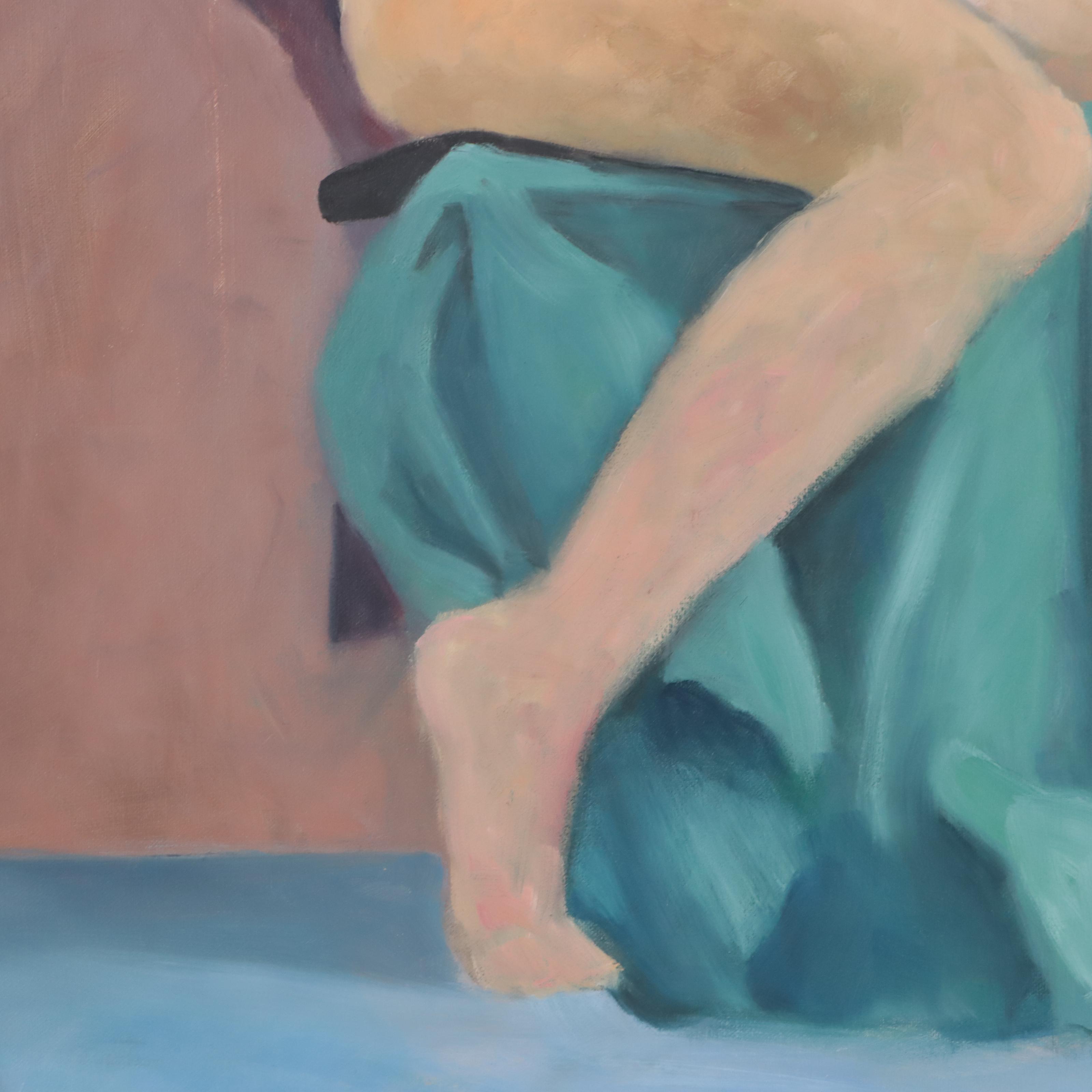 Katrina Halter Oil Painting of a Seated Female Nude, 2005