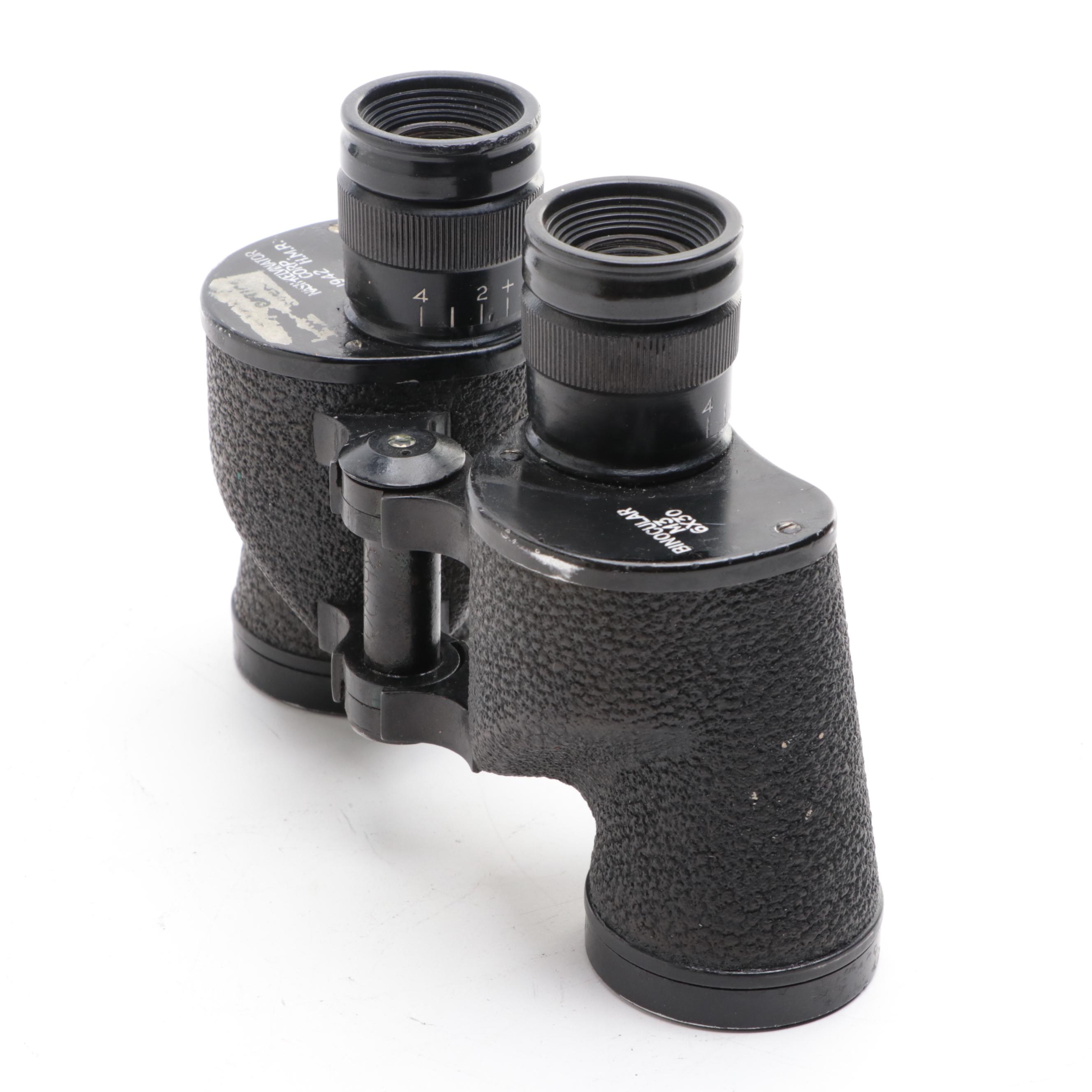 U. S. Army Nash-Kelvinator M3 Binoculars with Leather Case, 1942