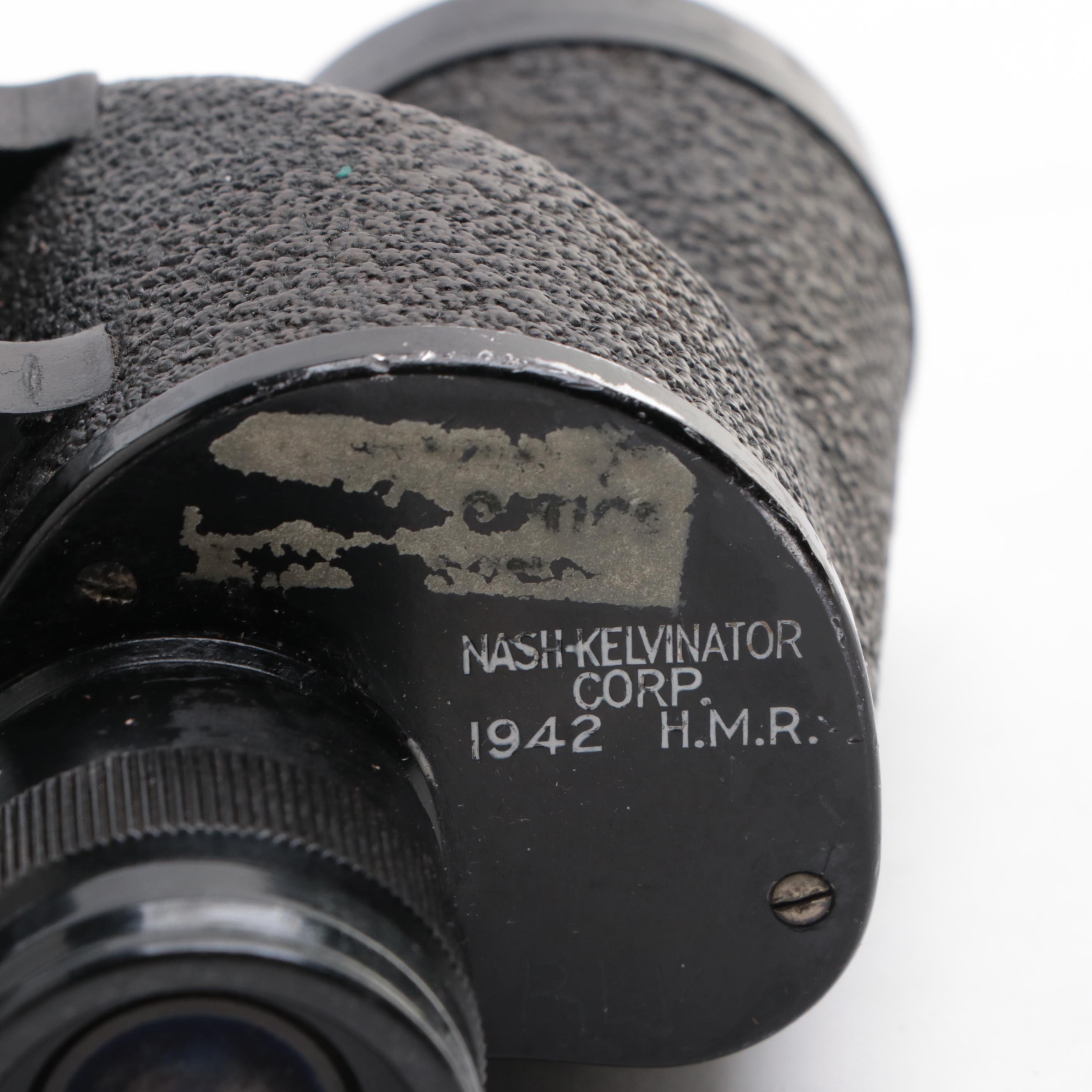 U. S. Army Nash-Kelvinator M3 Binoculars with Leather Case, 1942