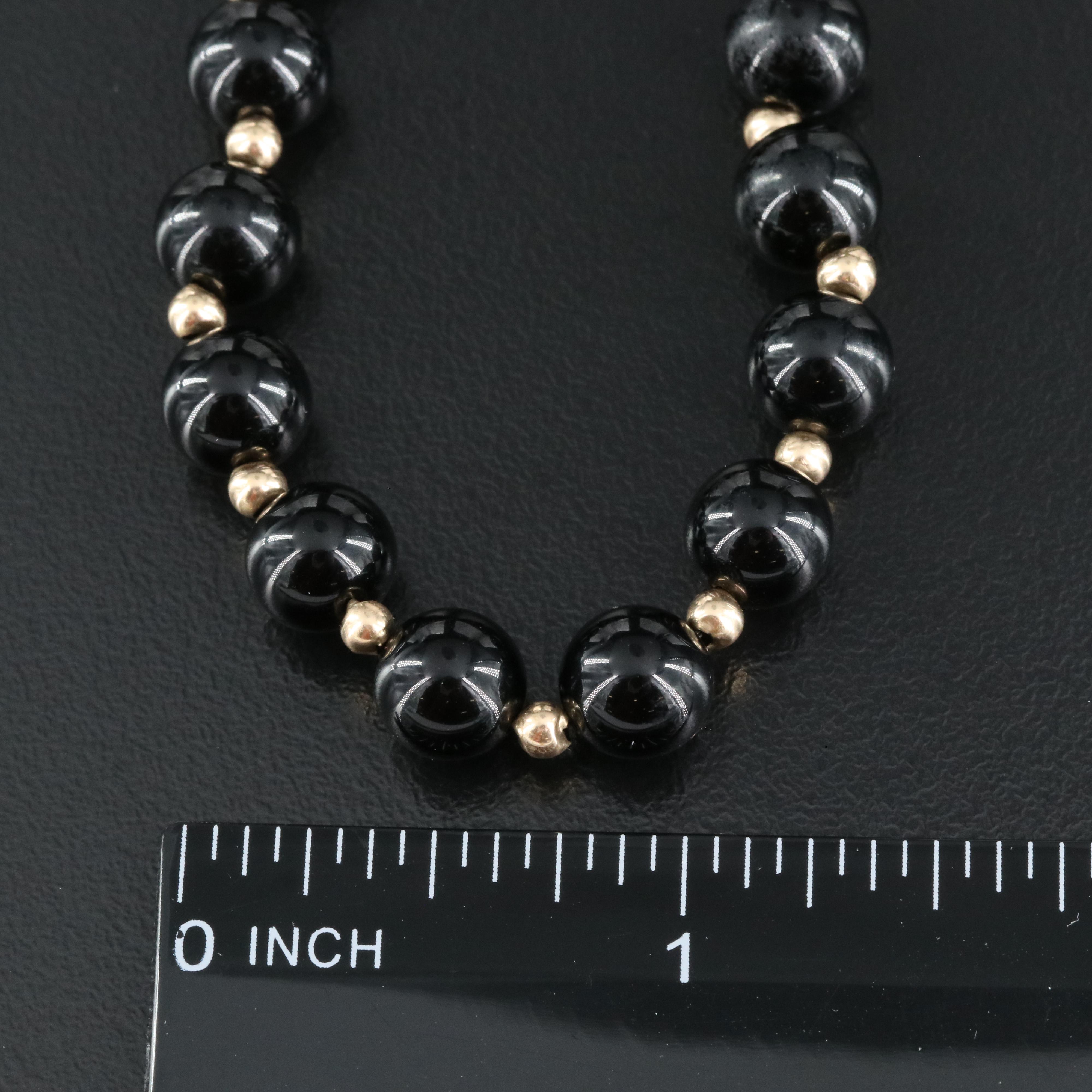14K Onyx Bead Necklace