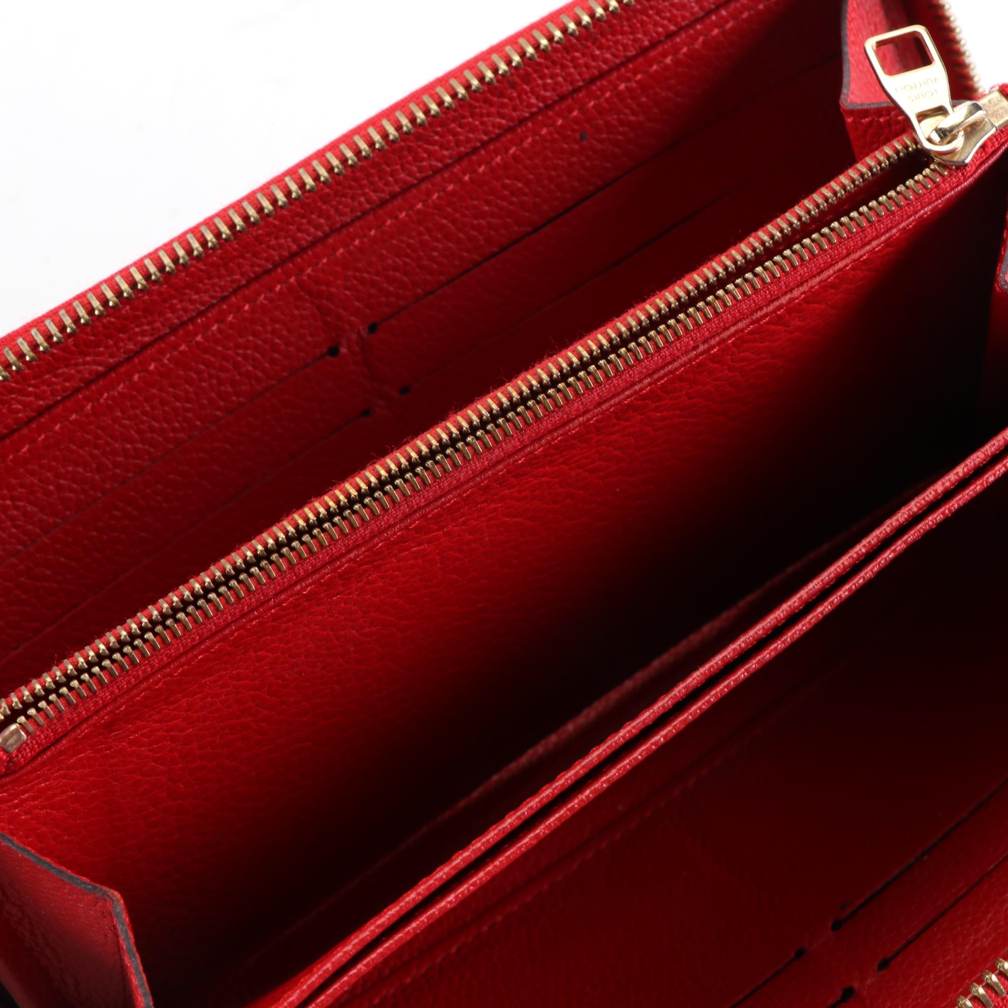 Louis Vuitton Zippy Wallet in Jaipur Red Monogram Empreinte Leather