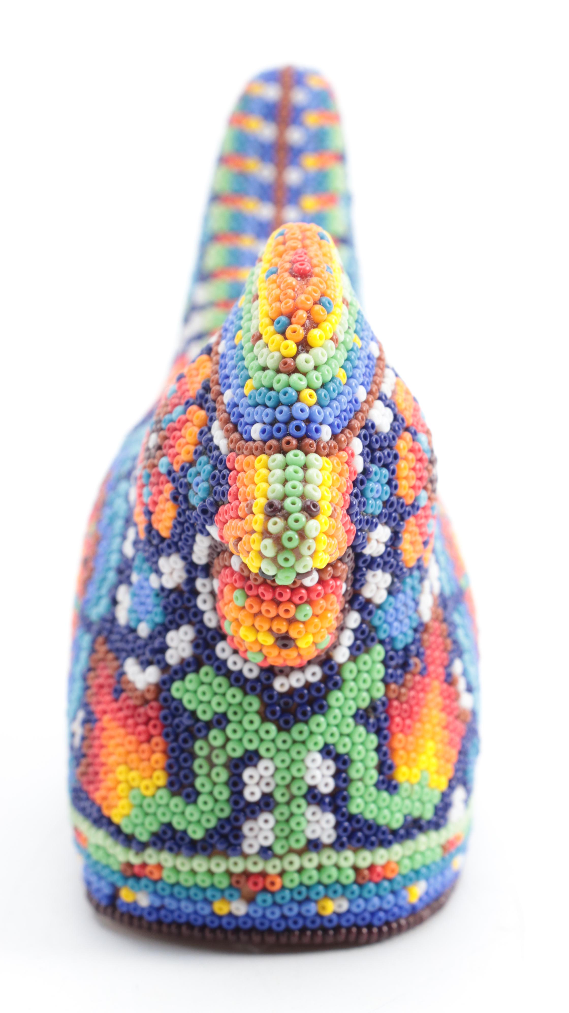 Middle Eastern Izink Style Porcelain Vases with Mexican Huichol Rooster