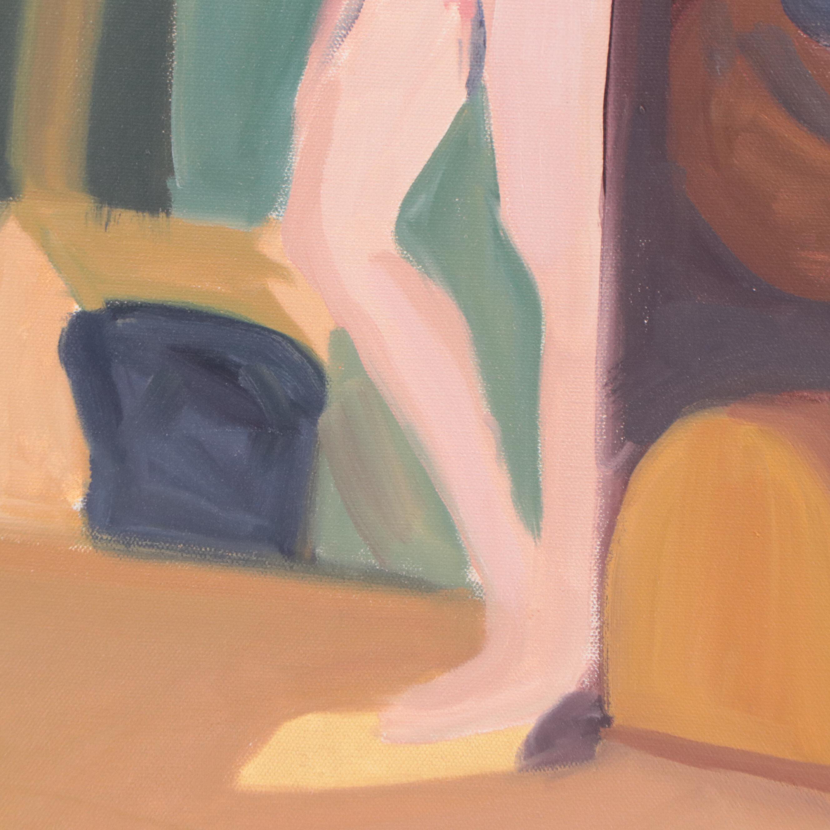 Katrina Halter Figurative Oil Painting of Standing Nude, 1991