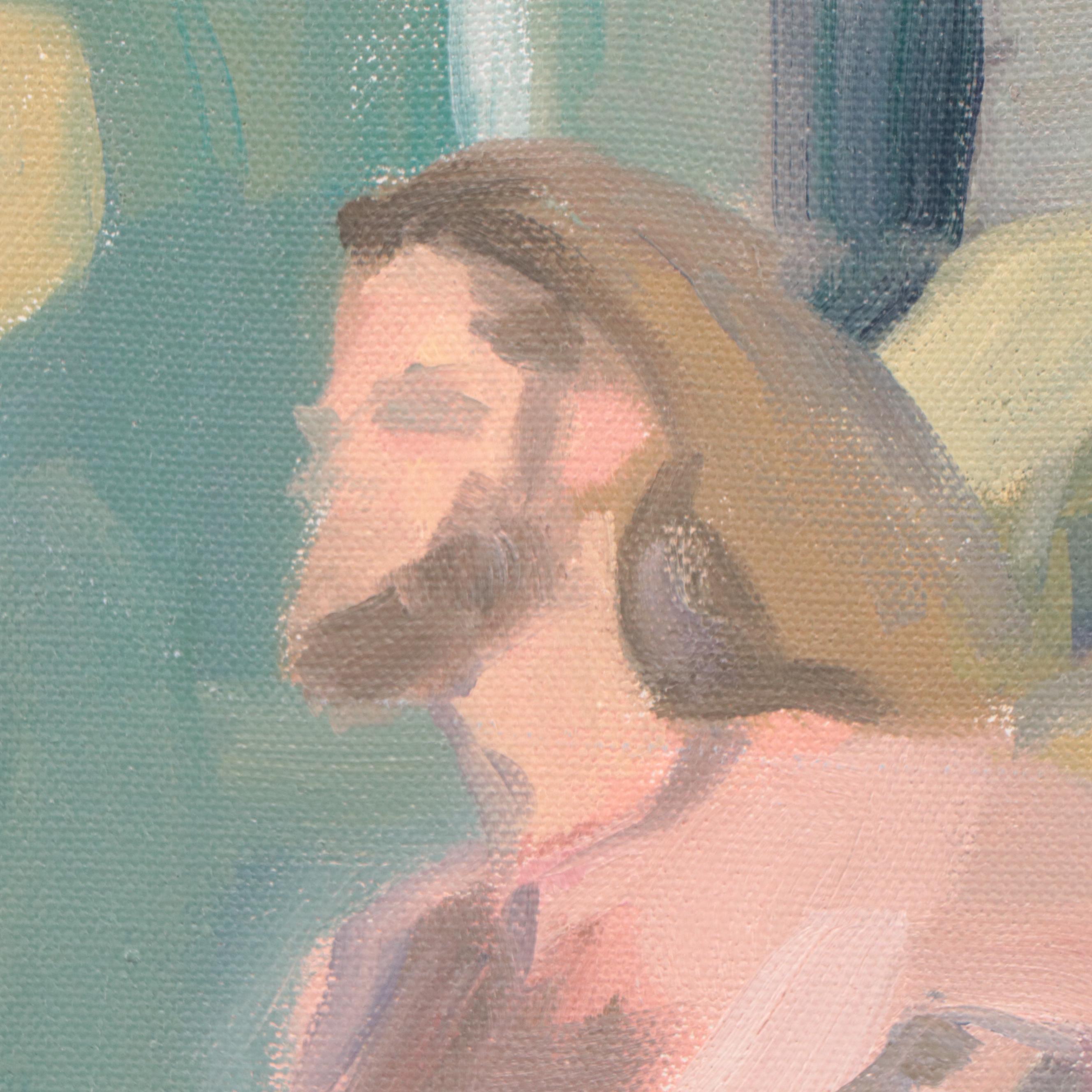 Katrina Halter Figurative Oil Painting of Standing Nude, 1991