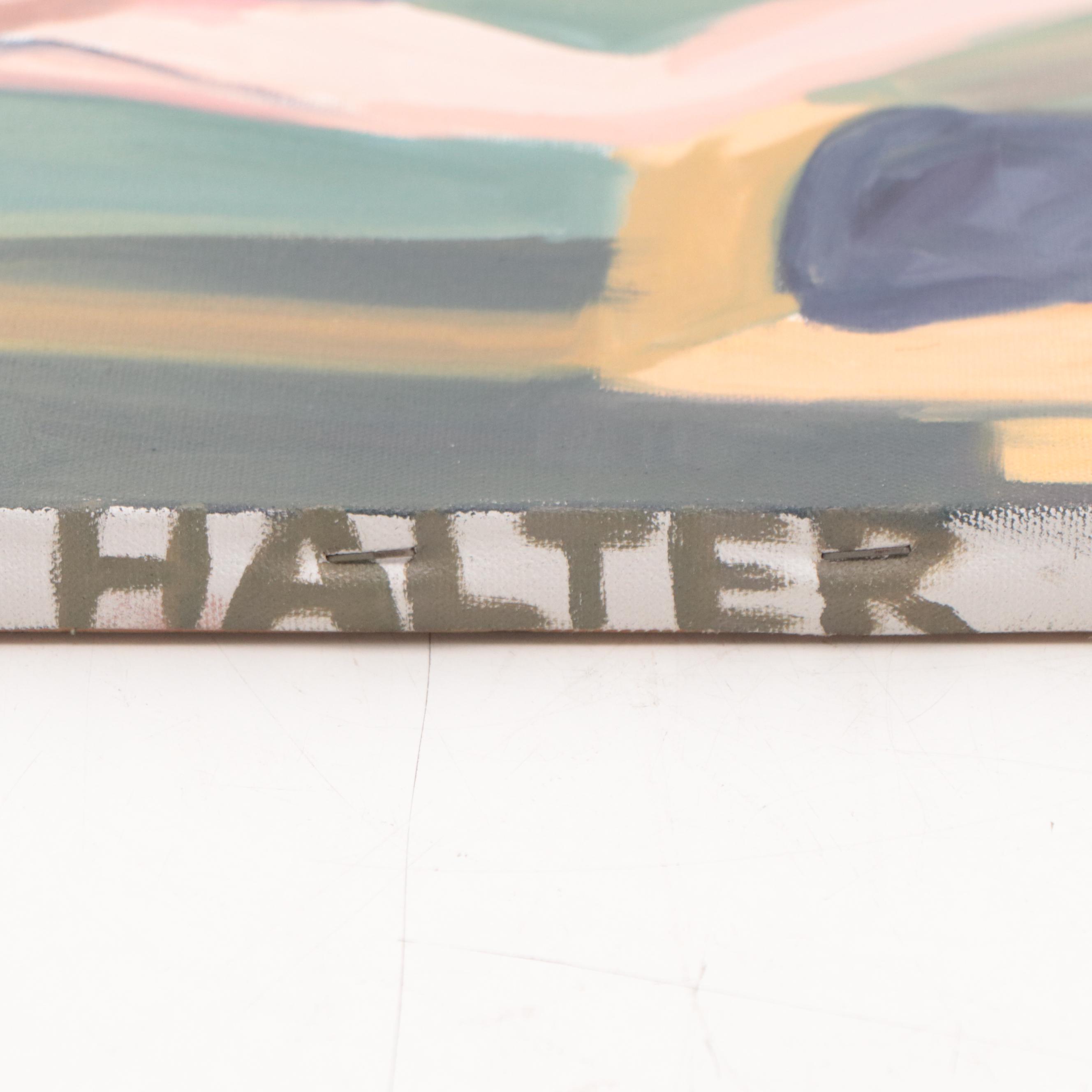 Katrina Halter Figurative Oil Painting of Standing Nude, 1991