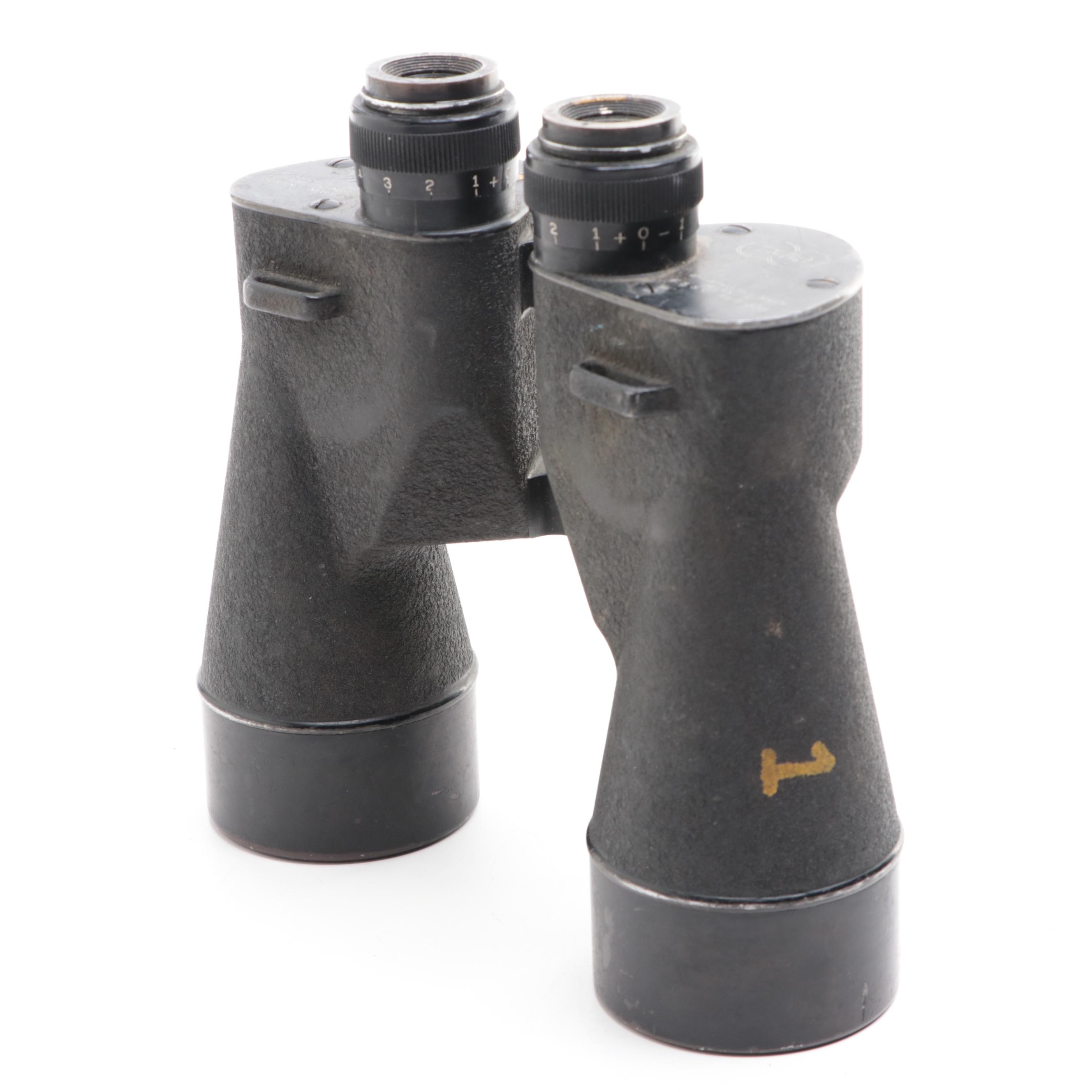 Square D for U. S. Navy Mark 21 Binoculars with Leather Case, Mid-20th Century