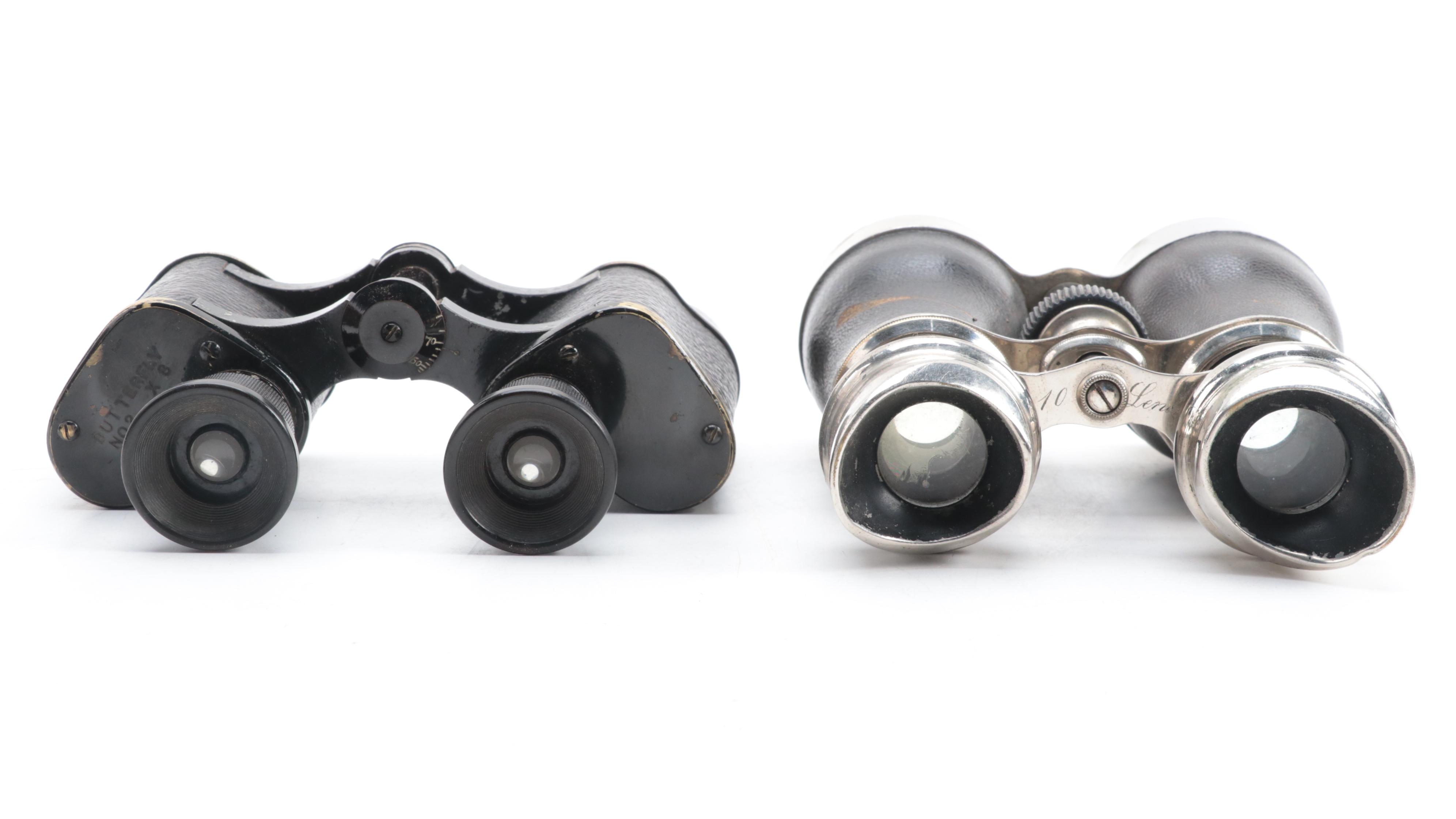 Butterfly Binoculars with Other French Chevalier Field Glasses