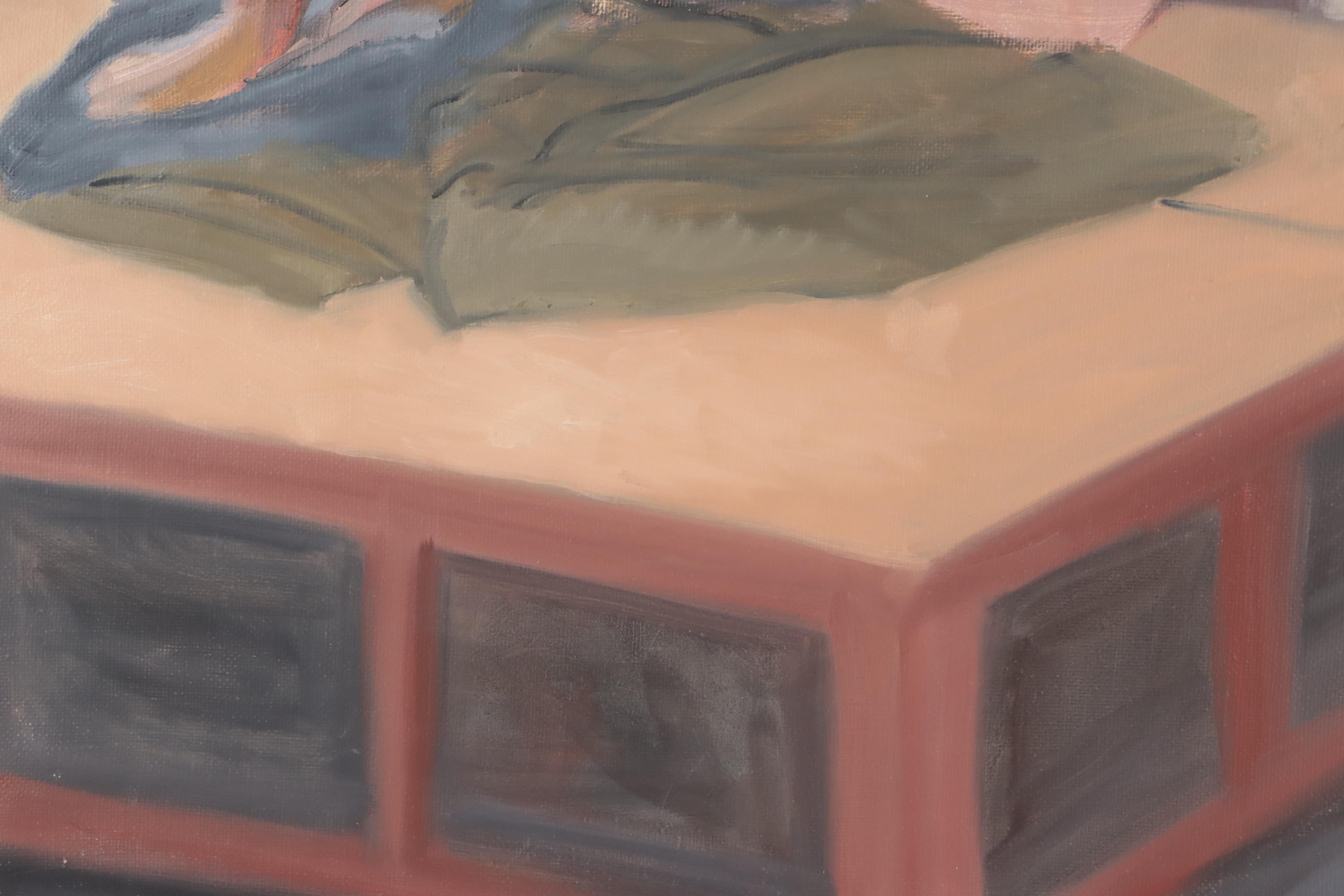 Katrina Halter Oil Painting of a Seated Female Nude, circa 1990