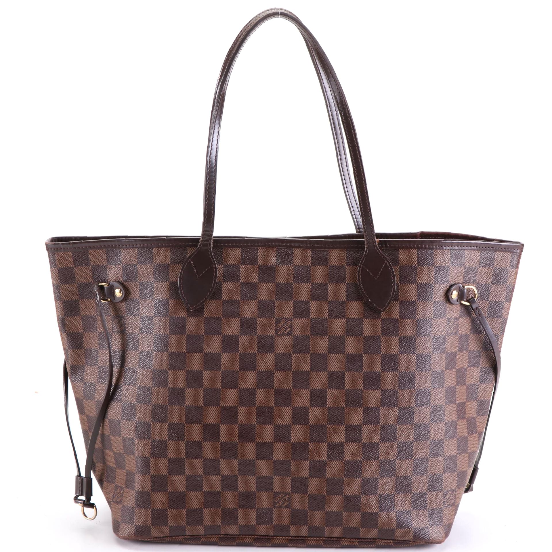 Louis Vuitton Neverfull MM Tote in Damier Ebene Canvas and Leather