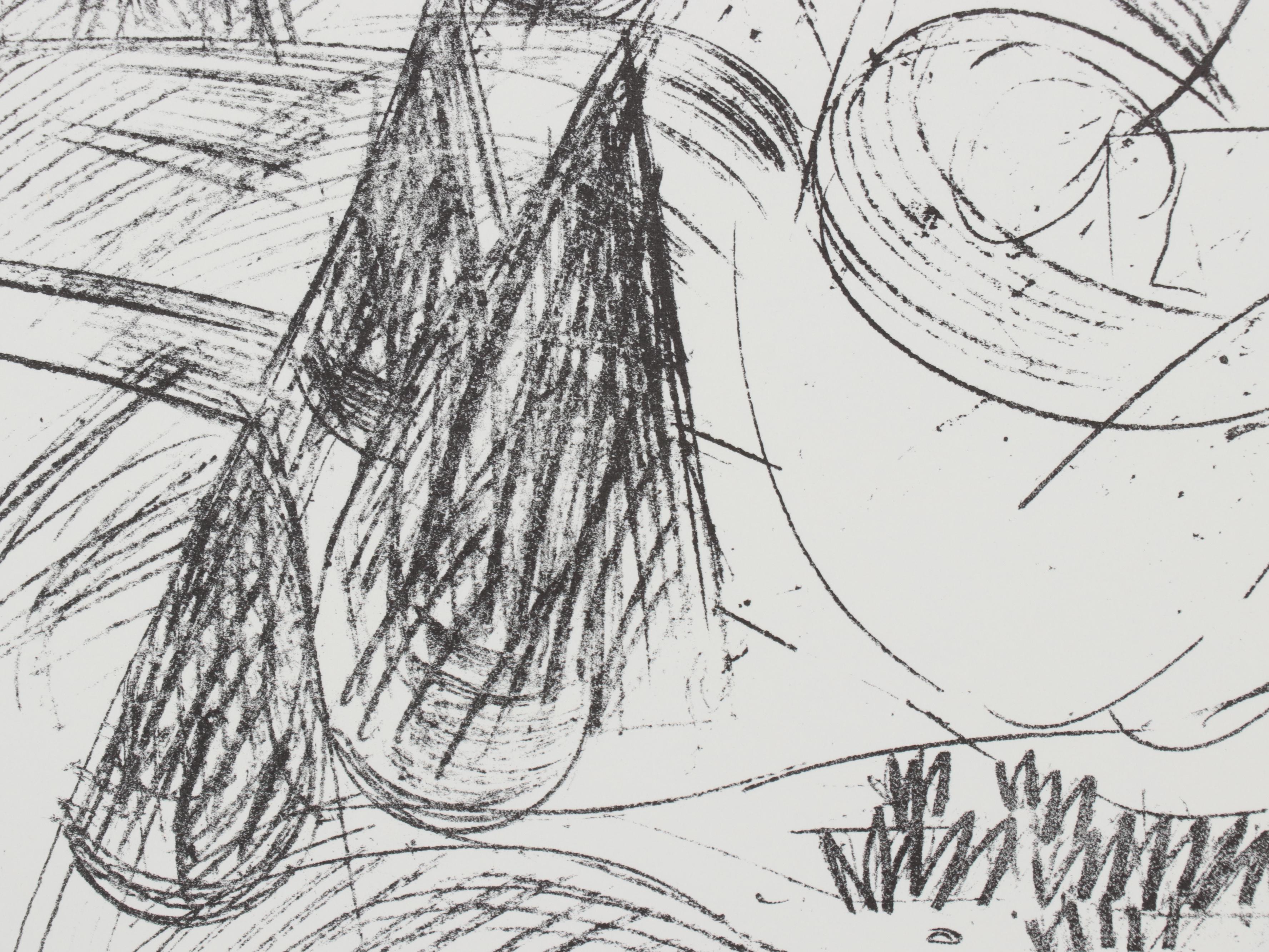 Abstract Geometric Figurative Lithograph