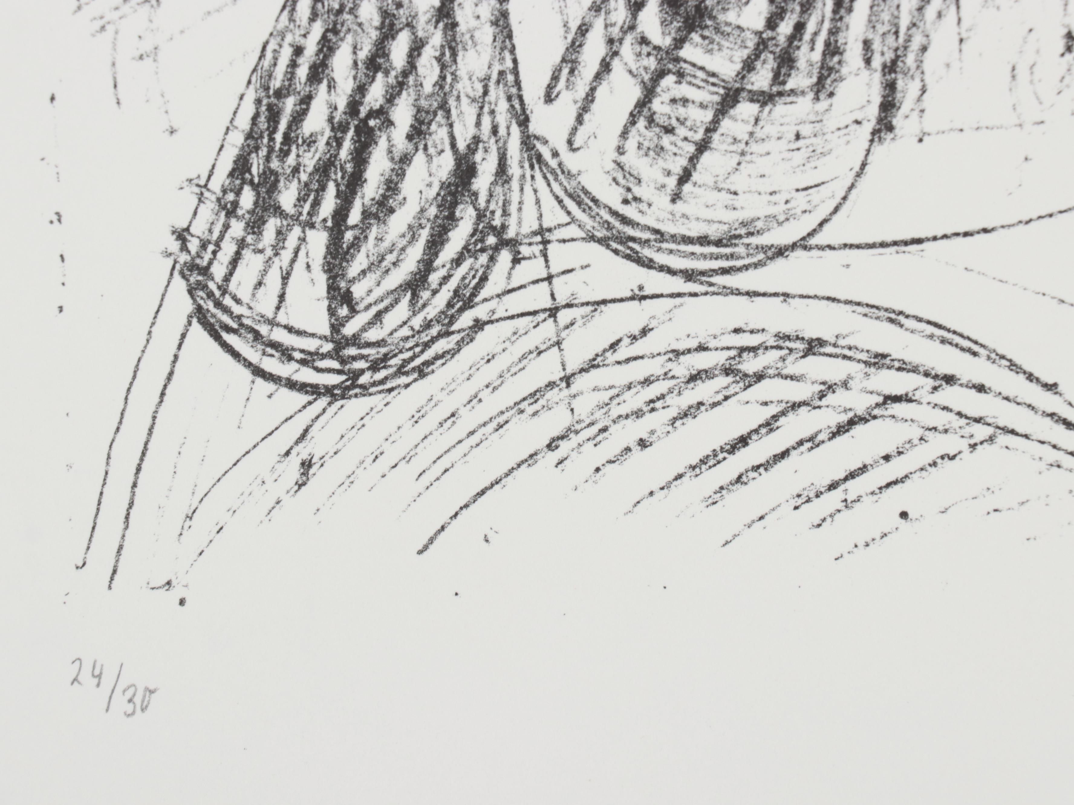 Abstract Geometric Figurative Lithograph