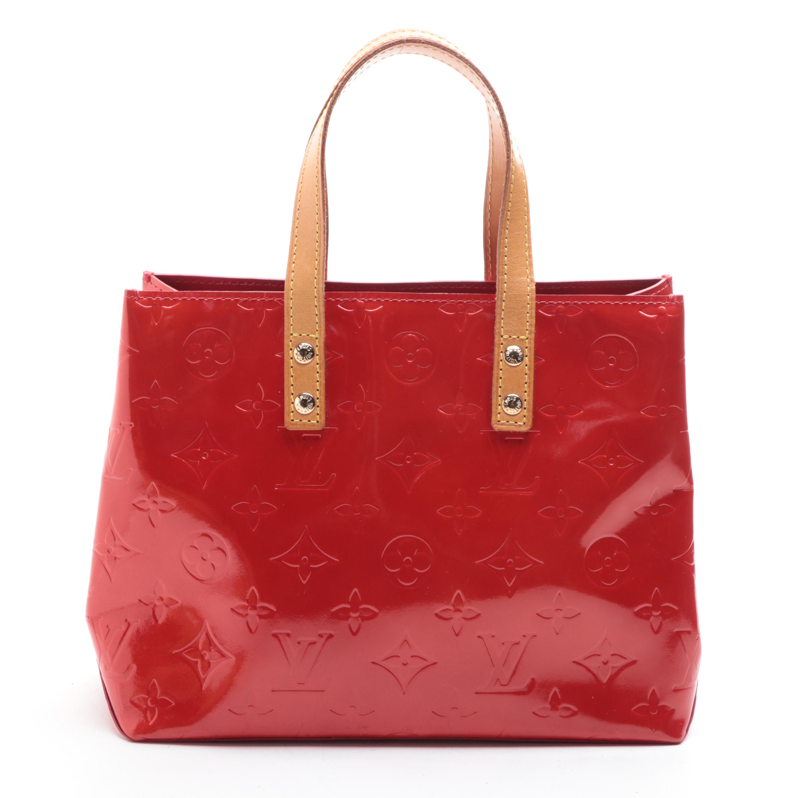 Louis Vuitton Reade PM Handbag in Monogram Vernis and Vachetta Leather