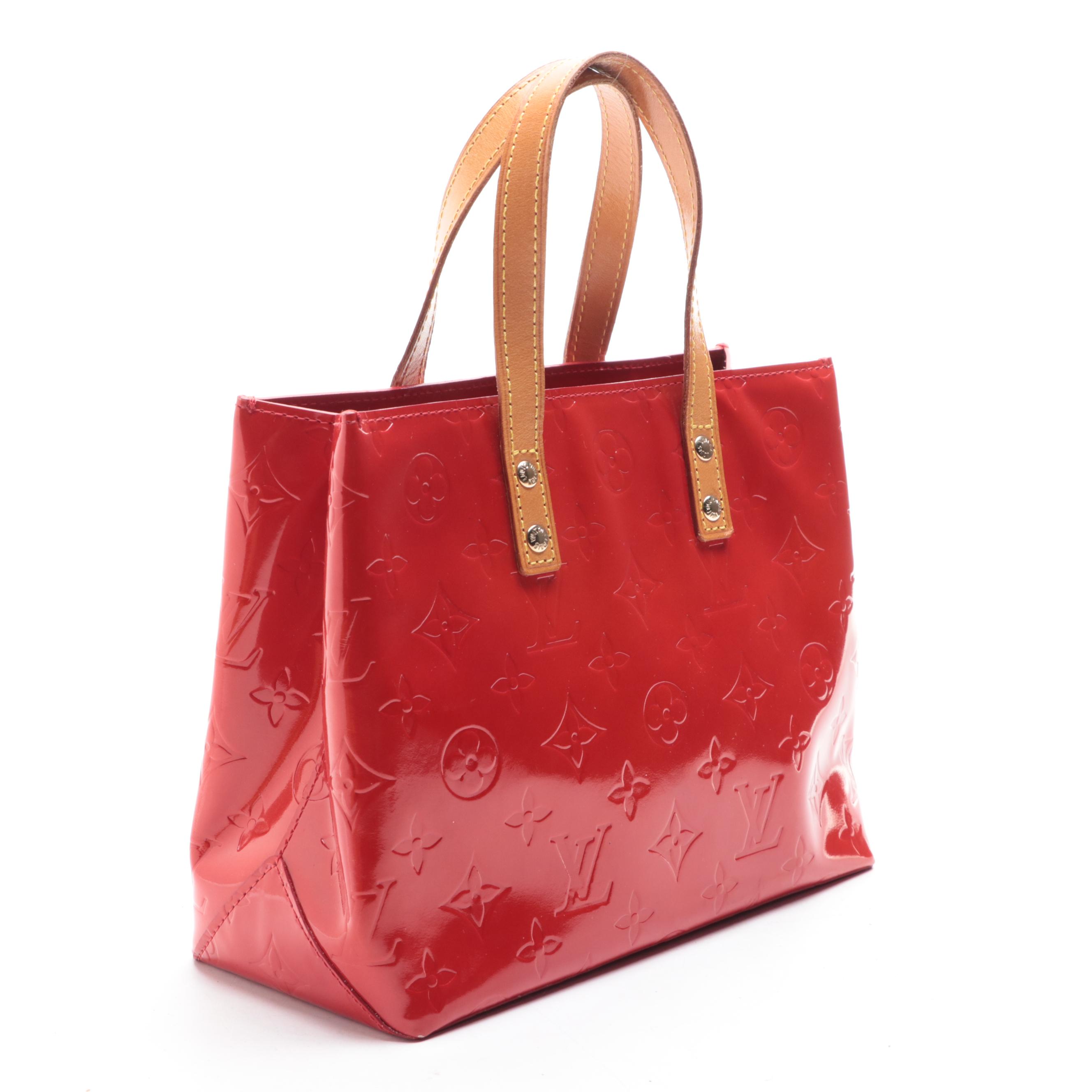 Louis Vuitton Reade PM Handbag in Monogram Vernis and Vachetta Leather