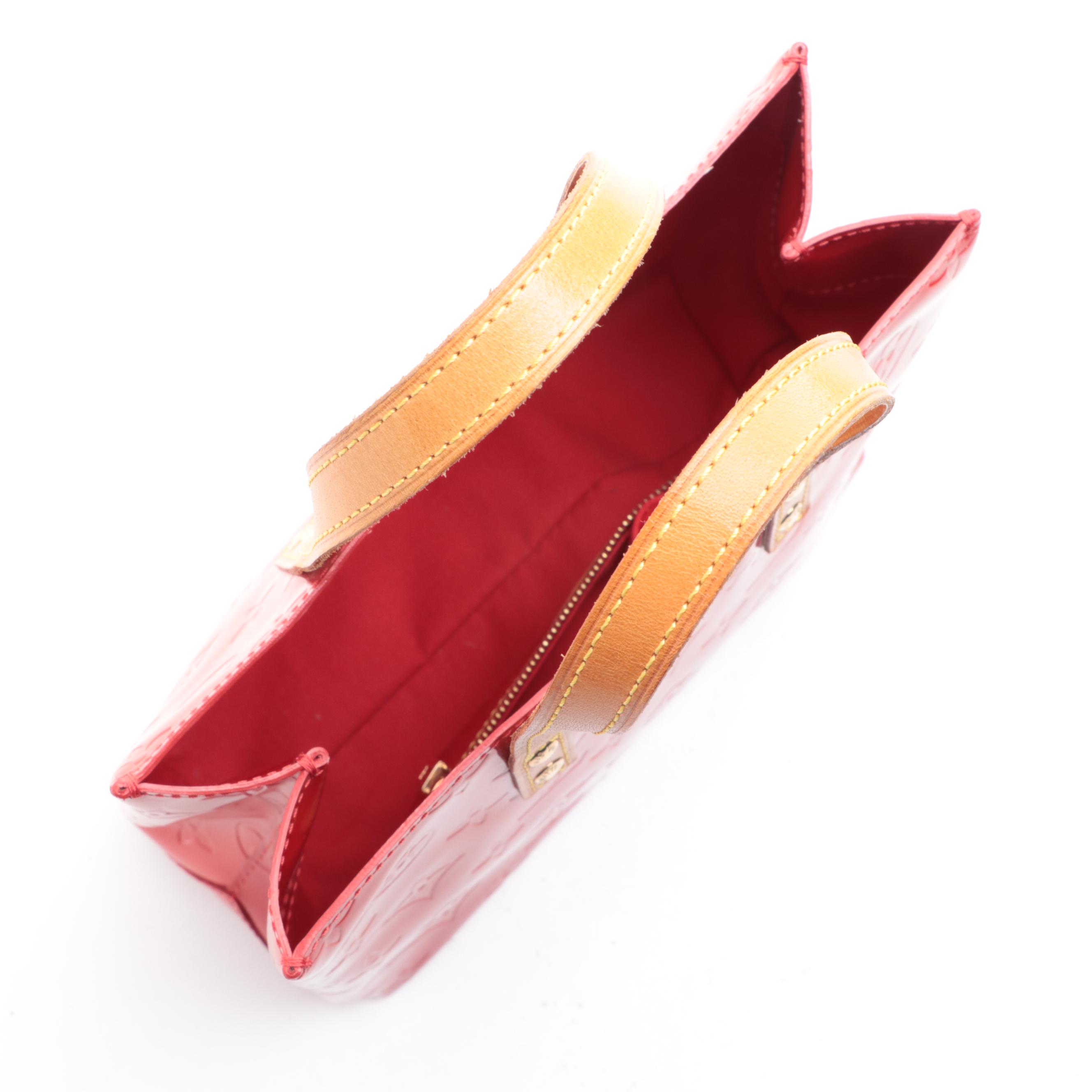 Louis Vuitton Reade PM Handbag in Monogram Vernis and Vachetta Leather