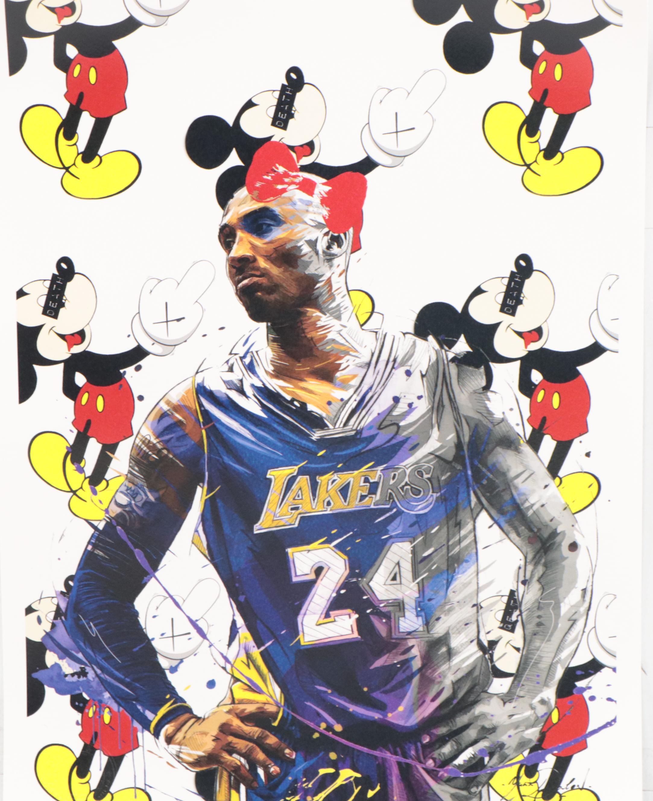 Death NYC Pop Art Graphic Print of Mickey Mouse and Kobe Bryant, 2022