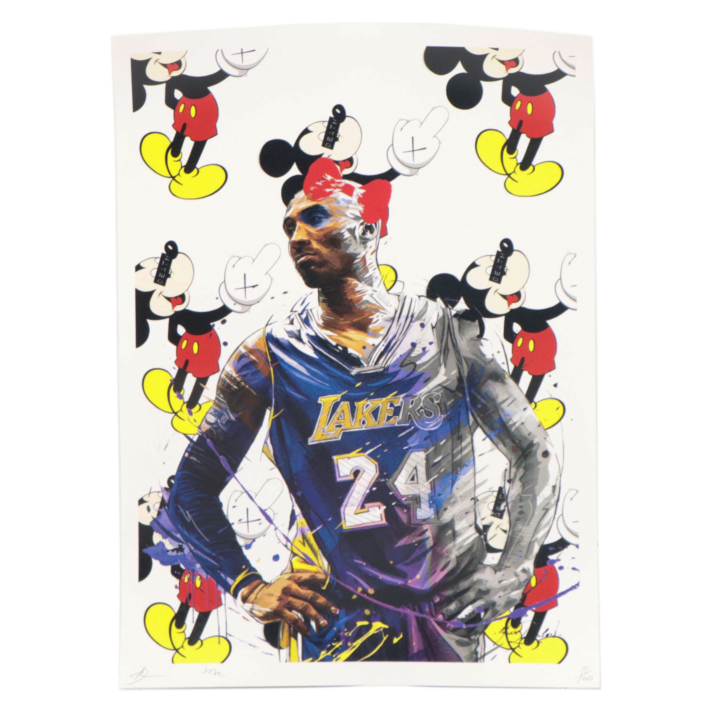 Death NYC Pop Art Graphic Print of Mickey Mouse and Kobe Bryant, 2022