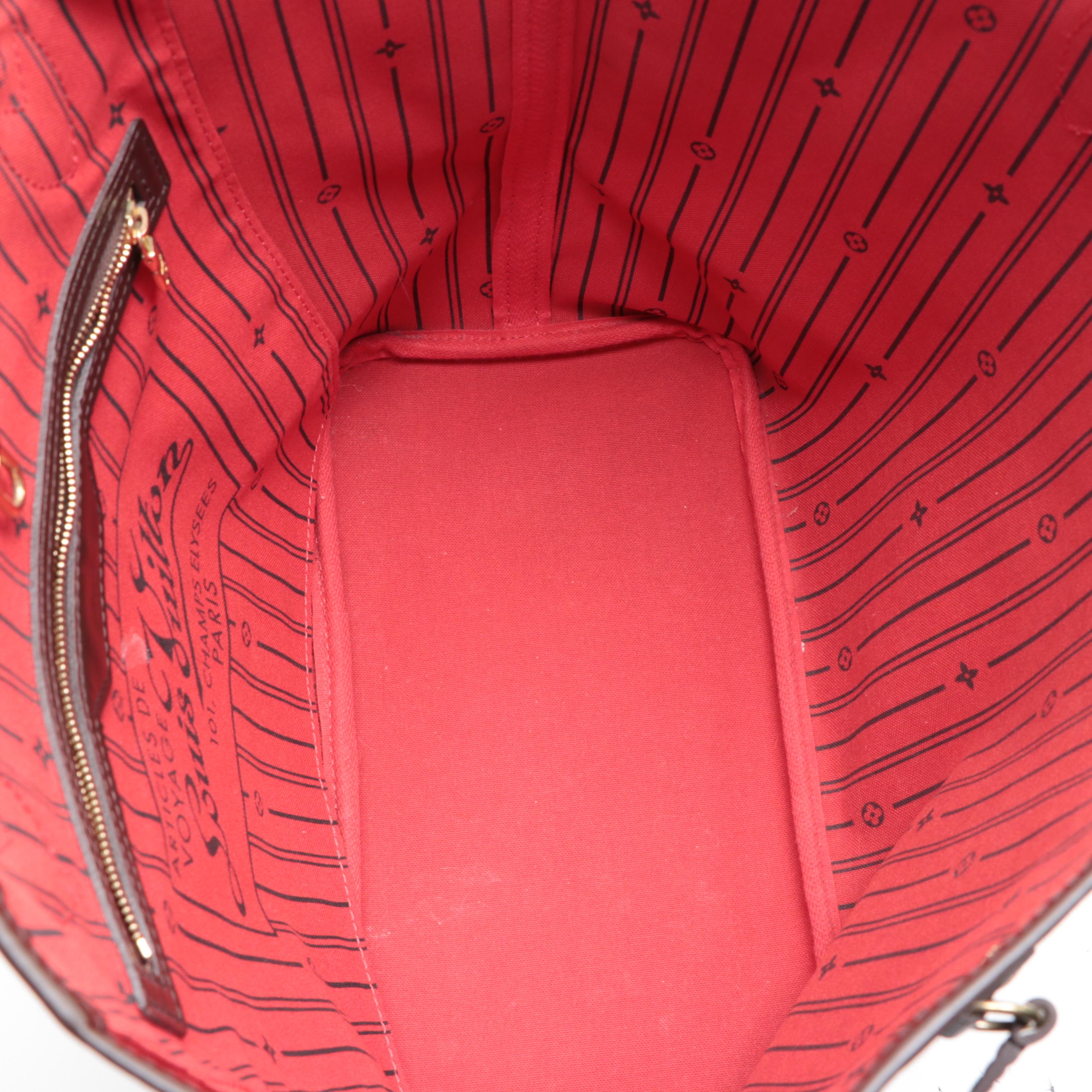 Louis Vuitton Neverfull MM in Damier Ebene Canvas and Dark Brown Leather