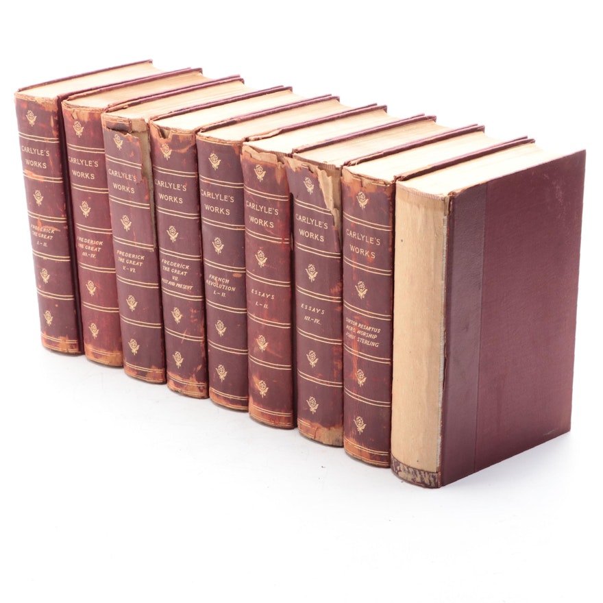 "The Complete Works of Thomas Carlyle" Partial Set, Late 19th/Early 20th Century