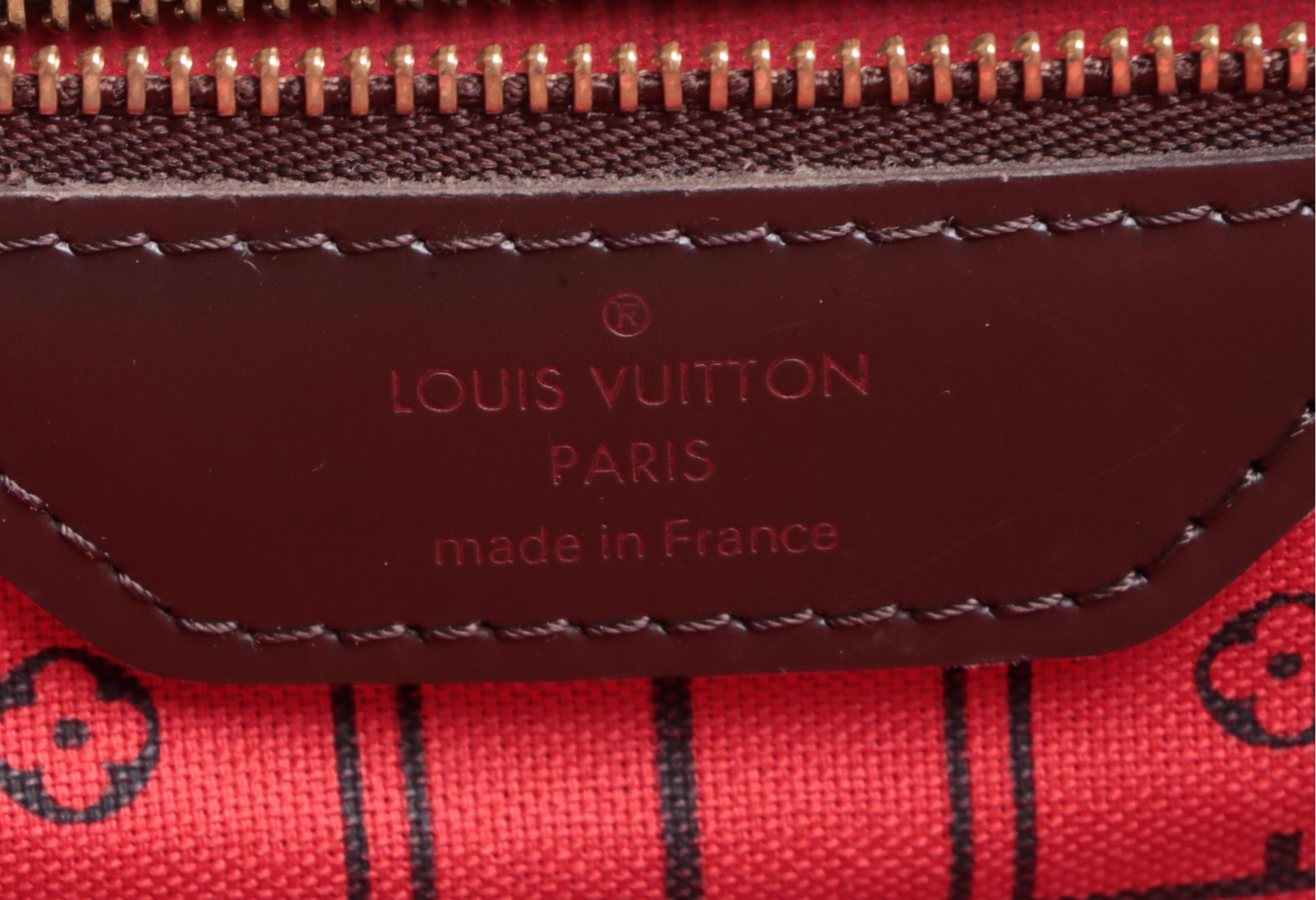 Louis Vuitton Neverfull MM in Damier Ebene Canvas and Dark Brown Leather