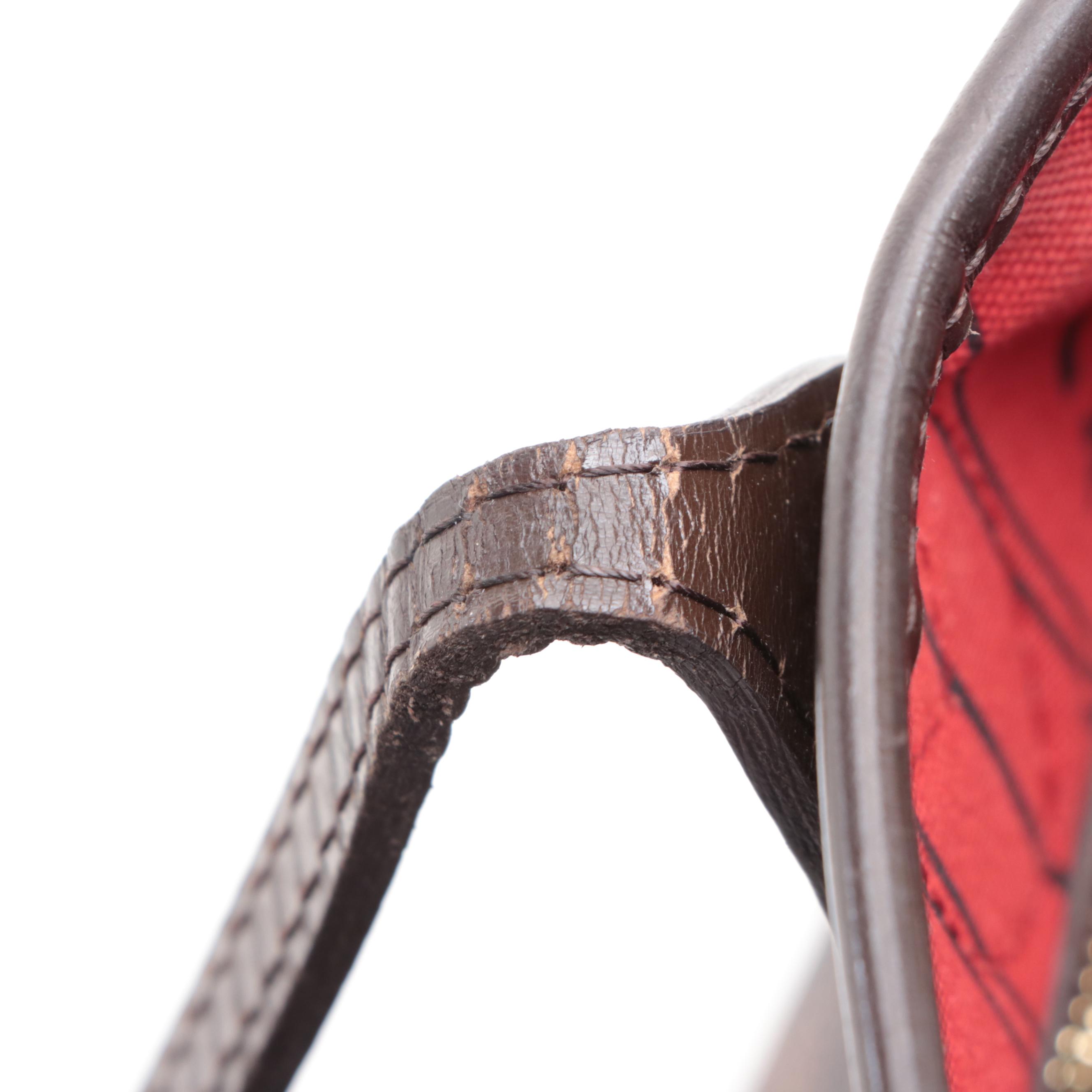 Louis Vuitton Neverfull MM in Damier Ebene Canvas and Dark Brown Leather