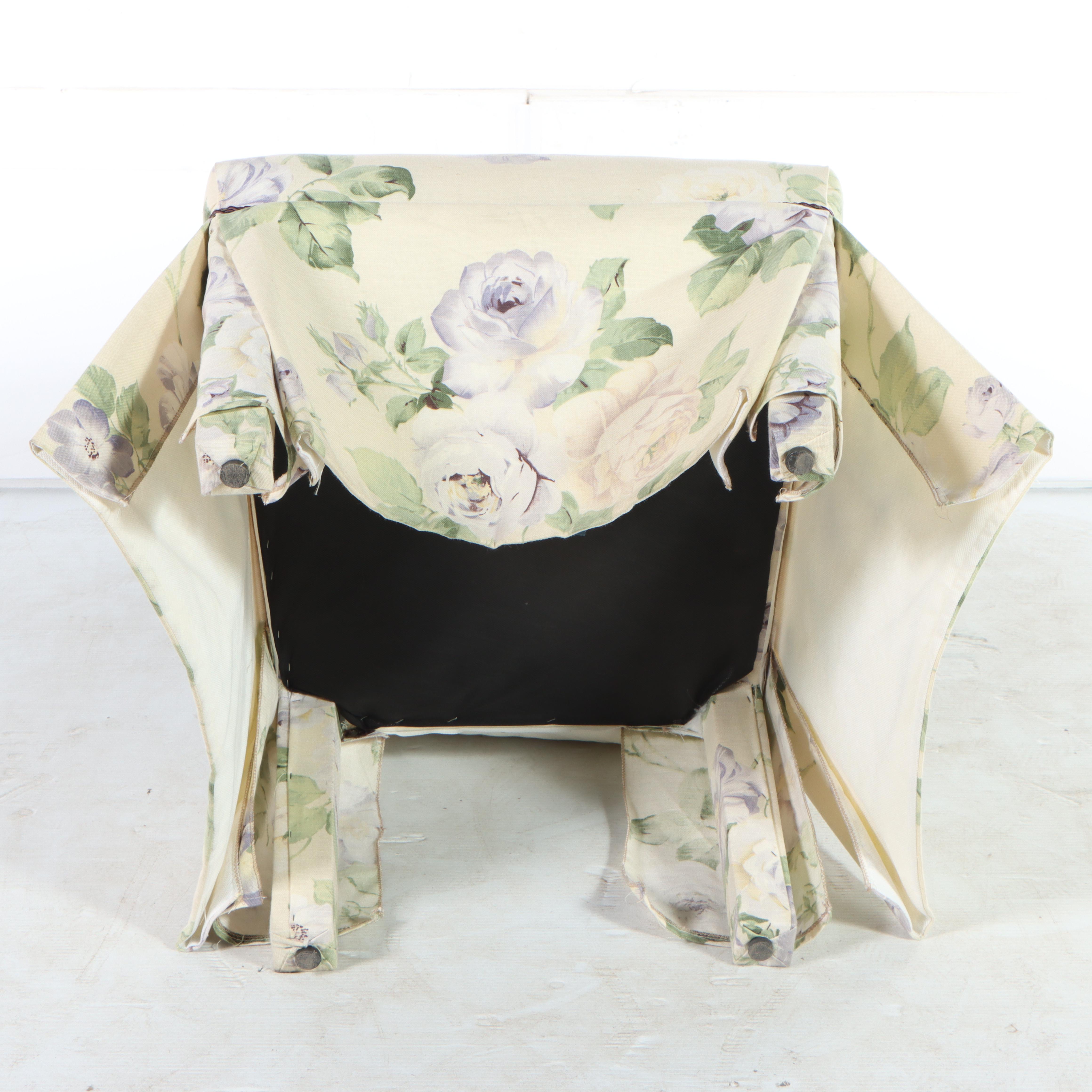 Custom-Upholstered Floral Slipper Chair