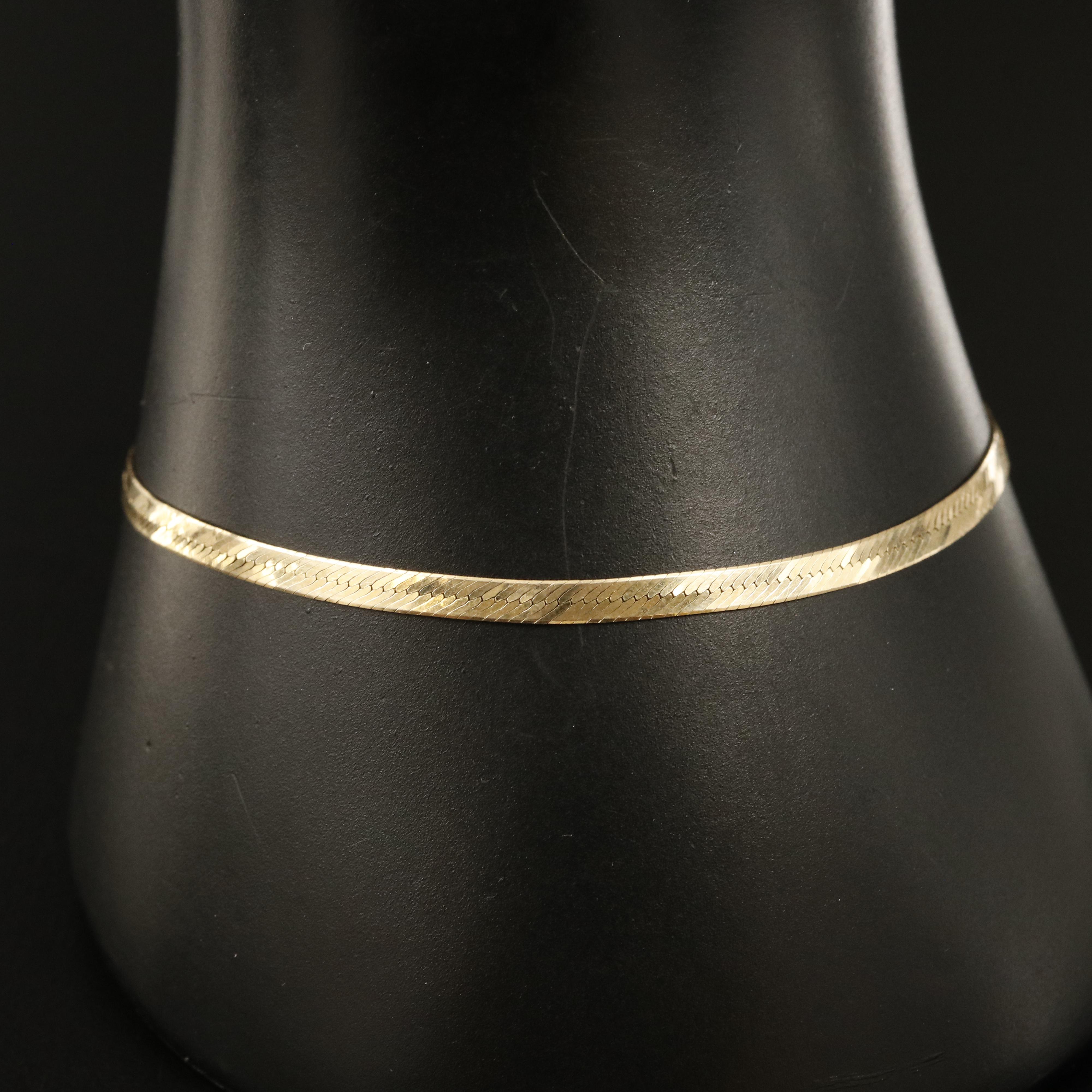 14K Herringbone Chain Bracelet