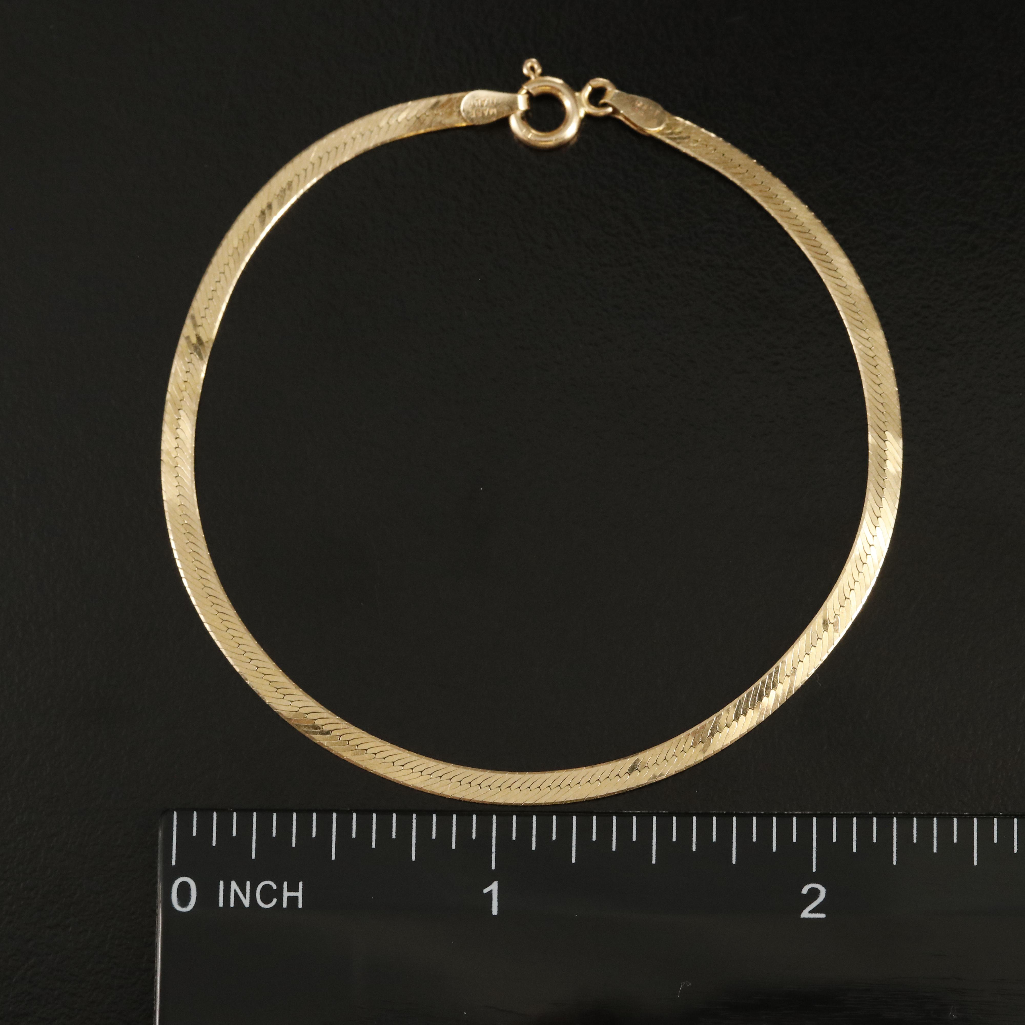 14K Herringbone Chain Bracelet
