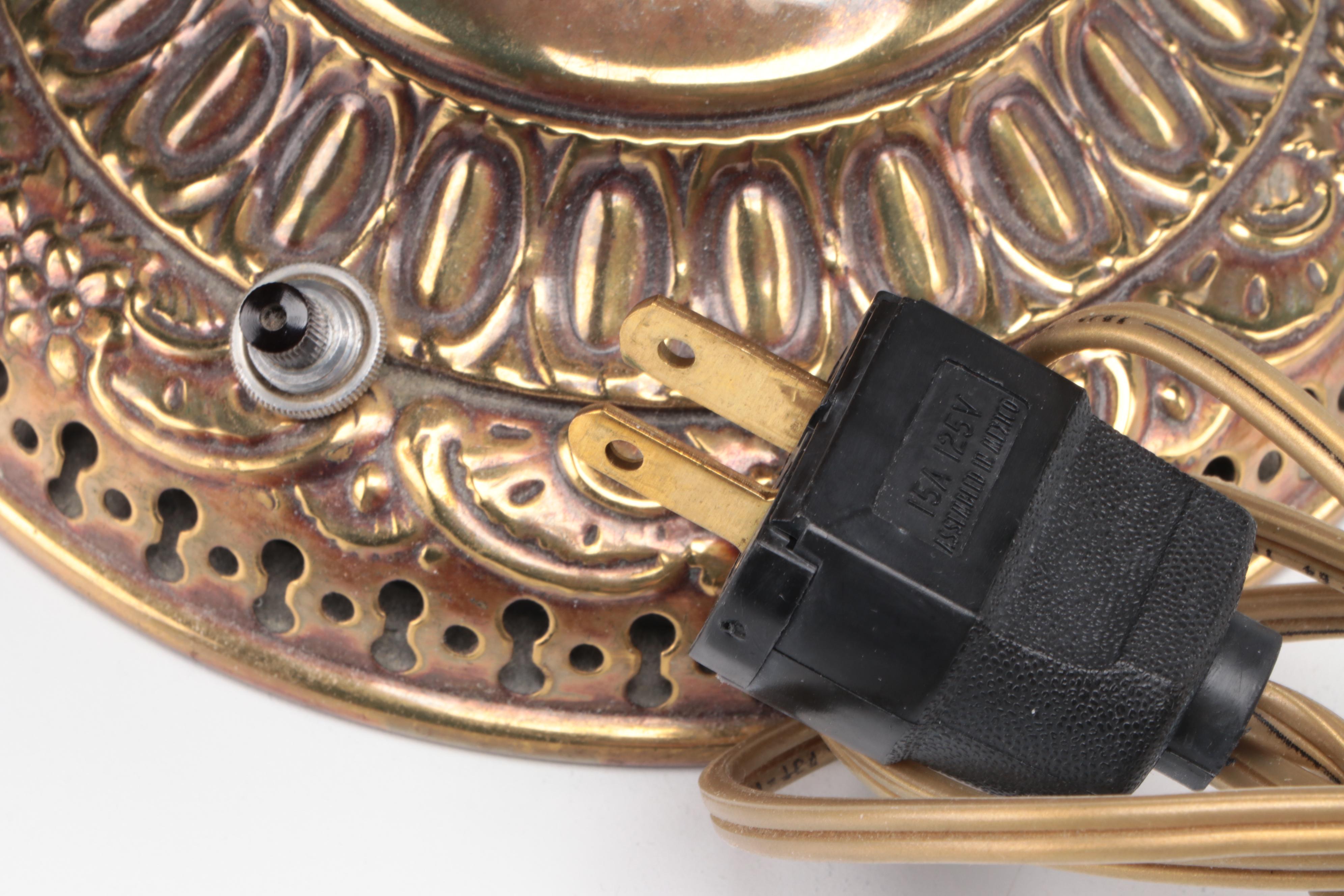 Juno Brass Kerosene Lamp with Milk Glass Shade, Adapted Mid to Late 20th Century