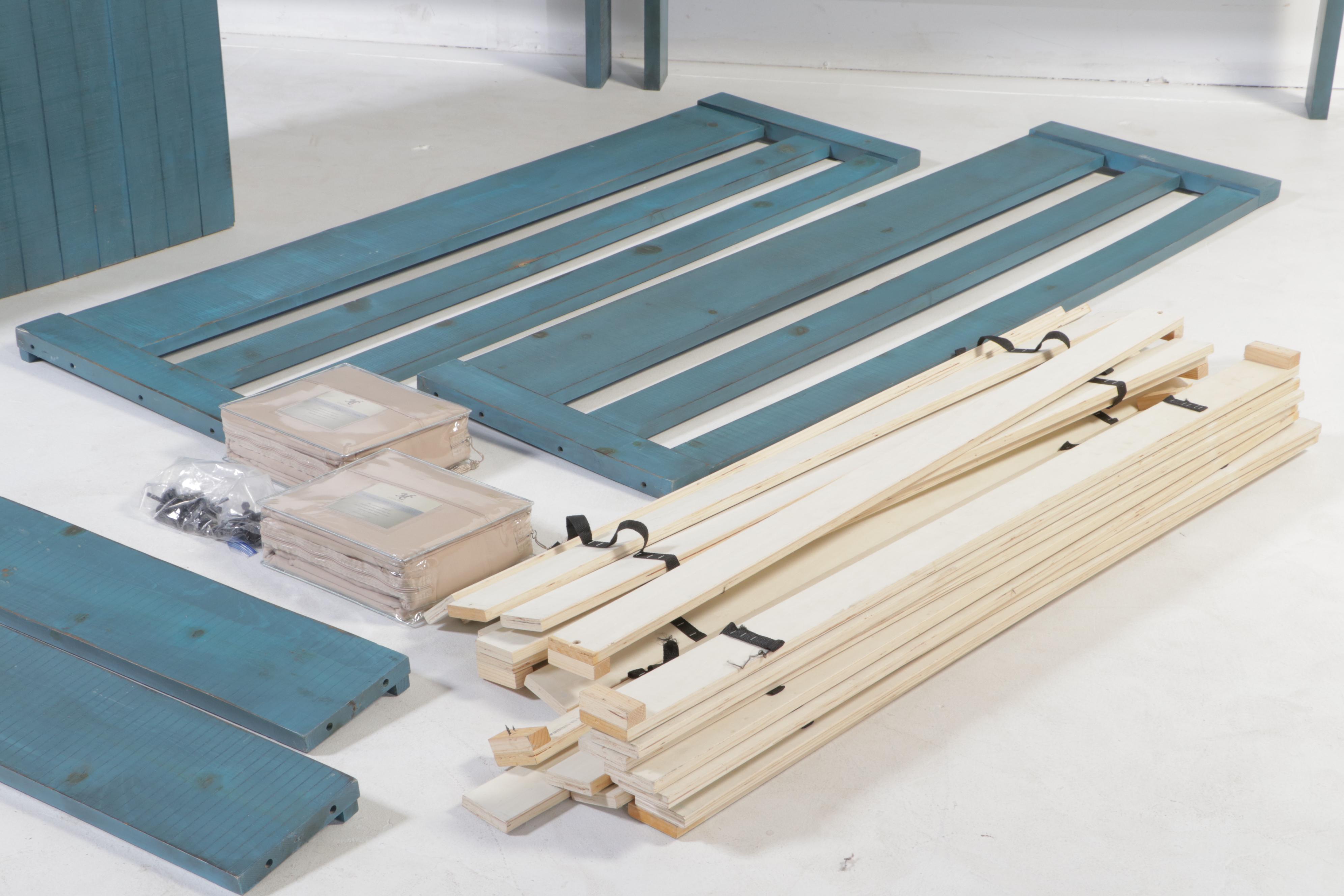 Oak Furniture West LLC "Frisco" Blue-Painted Full Size Bunk Beds