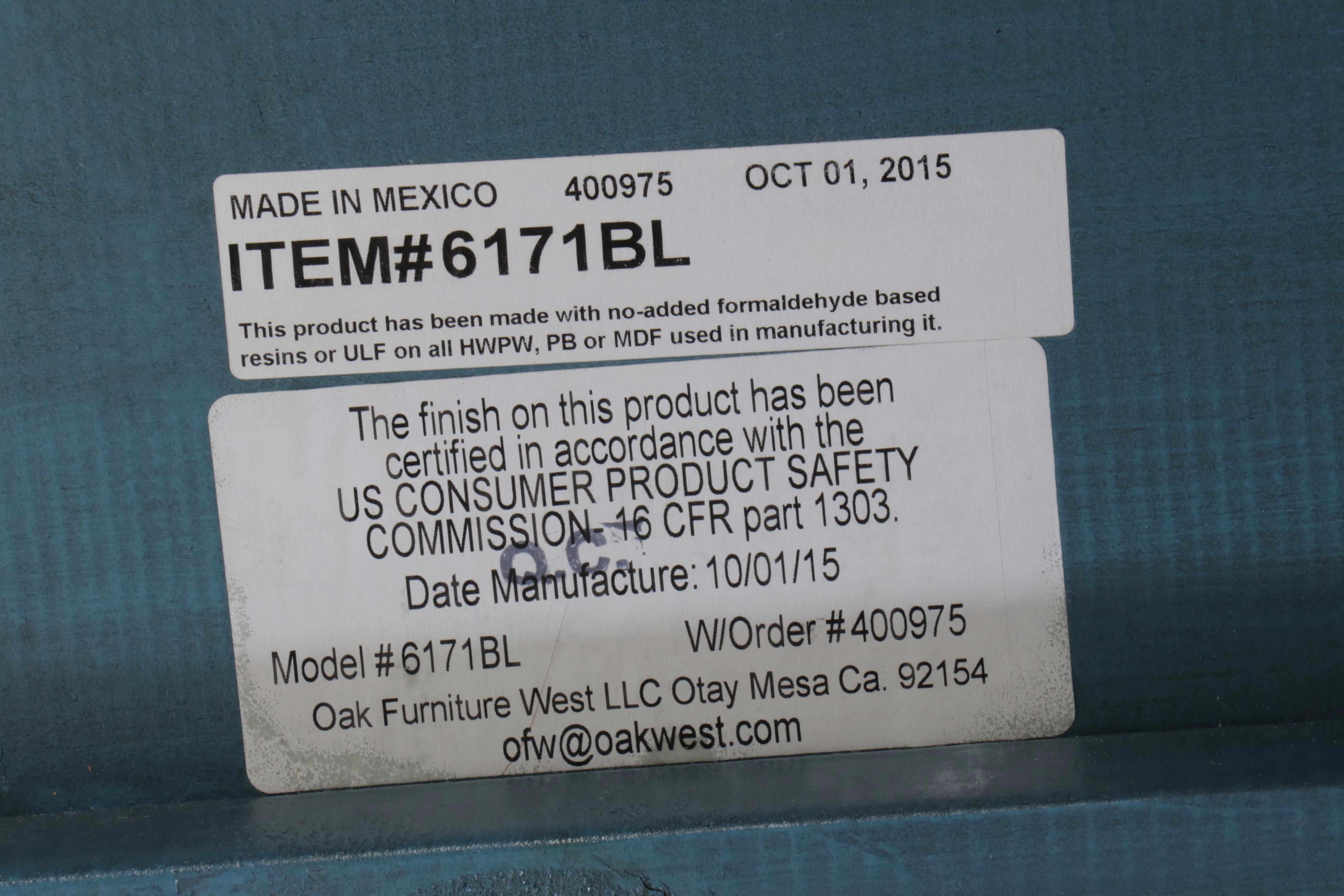 Oak Furniture West LLC "Frisco" Blue-Painted Full Size Bunk Beds