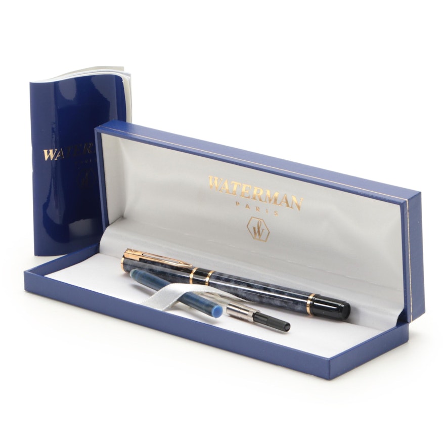 Waterman Laureat Blue Marbled Resin Fountain Pen