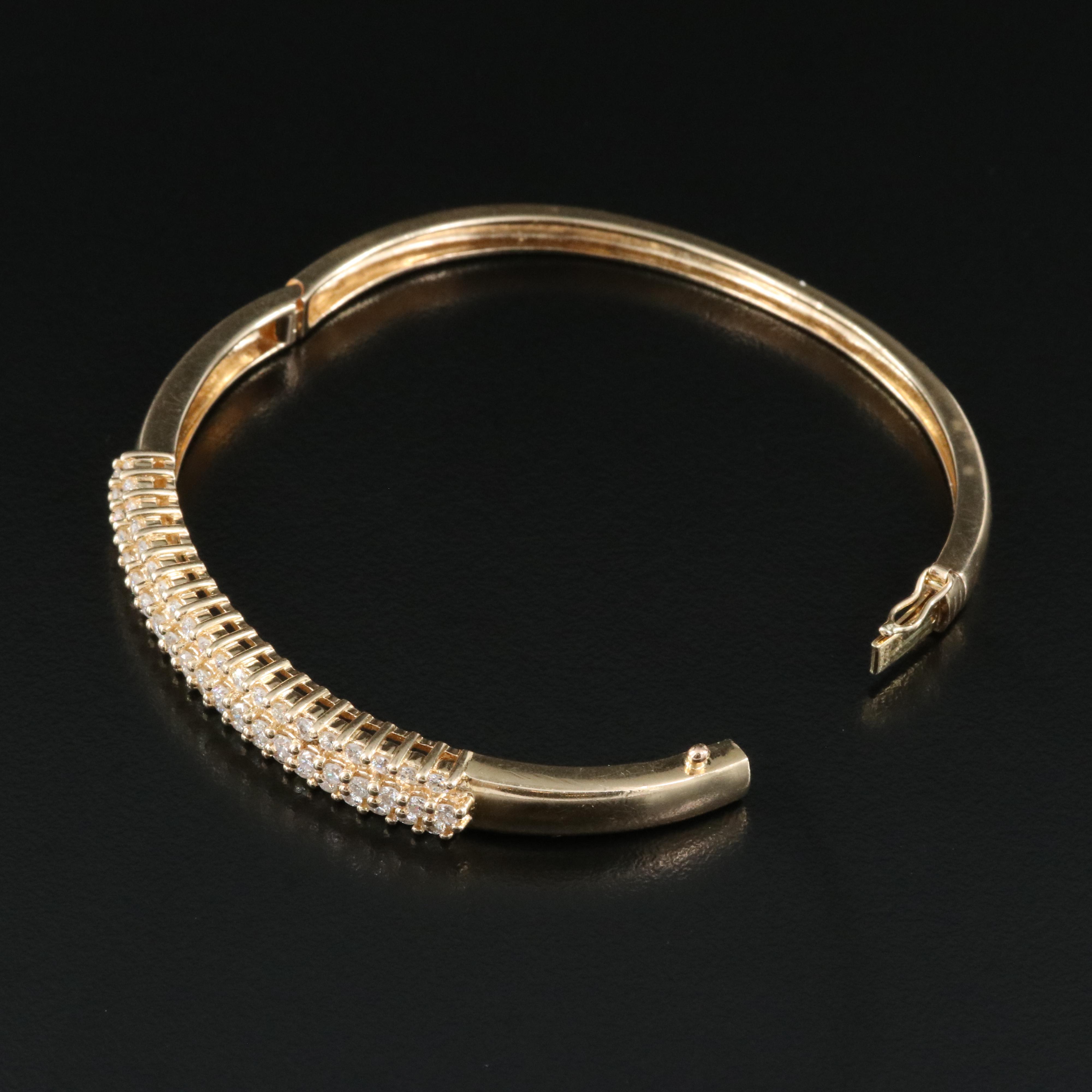14K 2.00 CTW Diamond Hinged Bangle