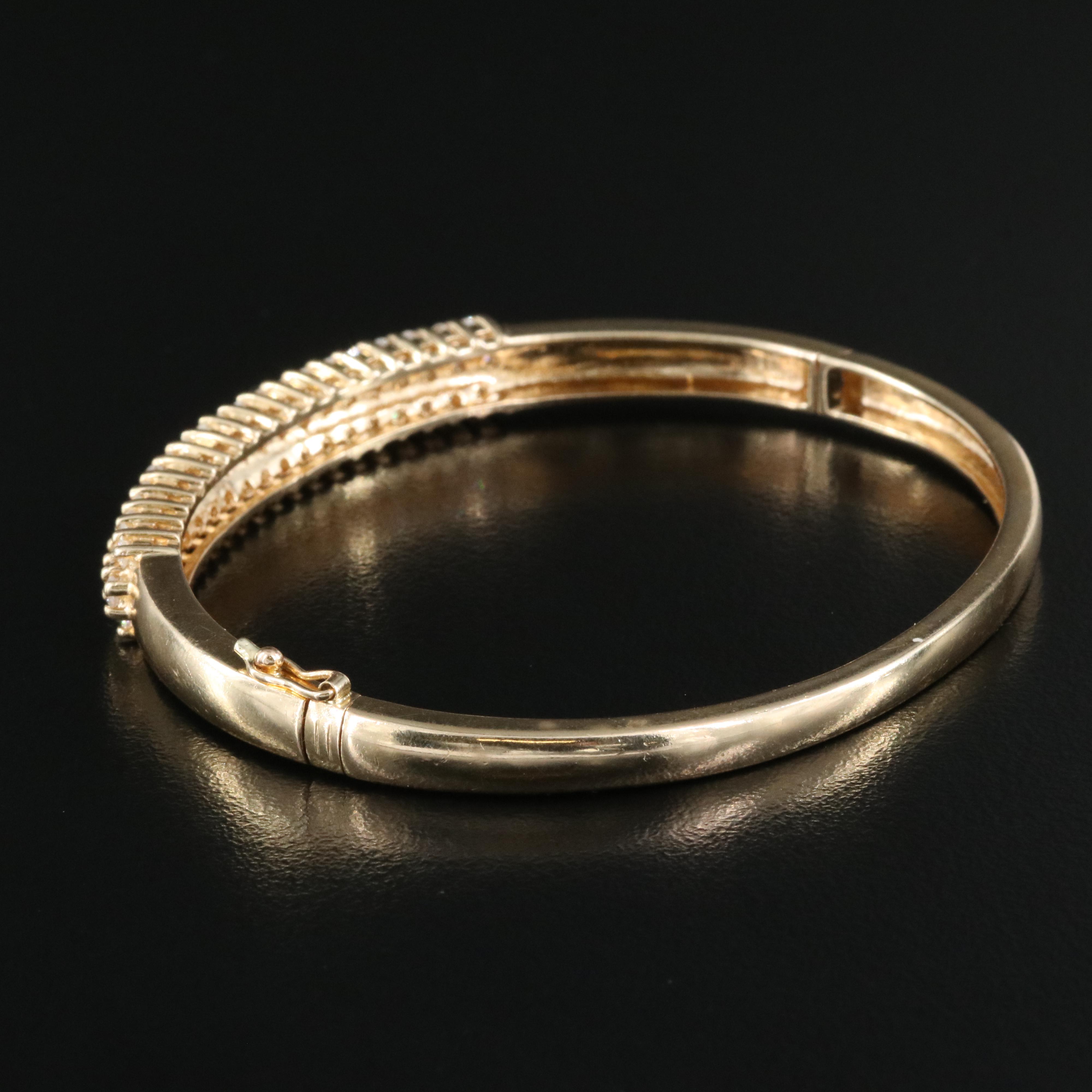 14K 2.00 CTW Diamond Hinged Bangle