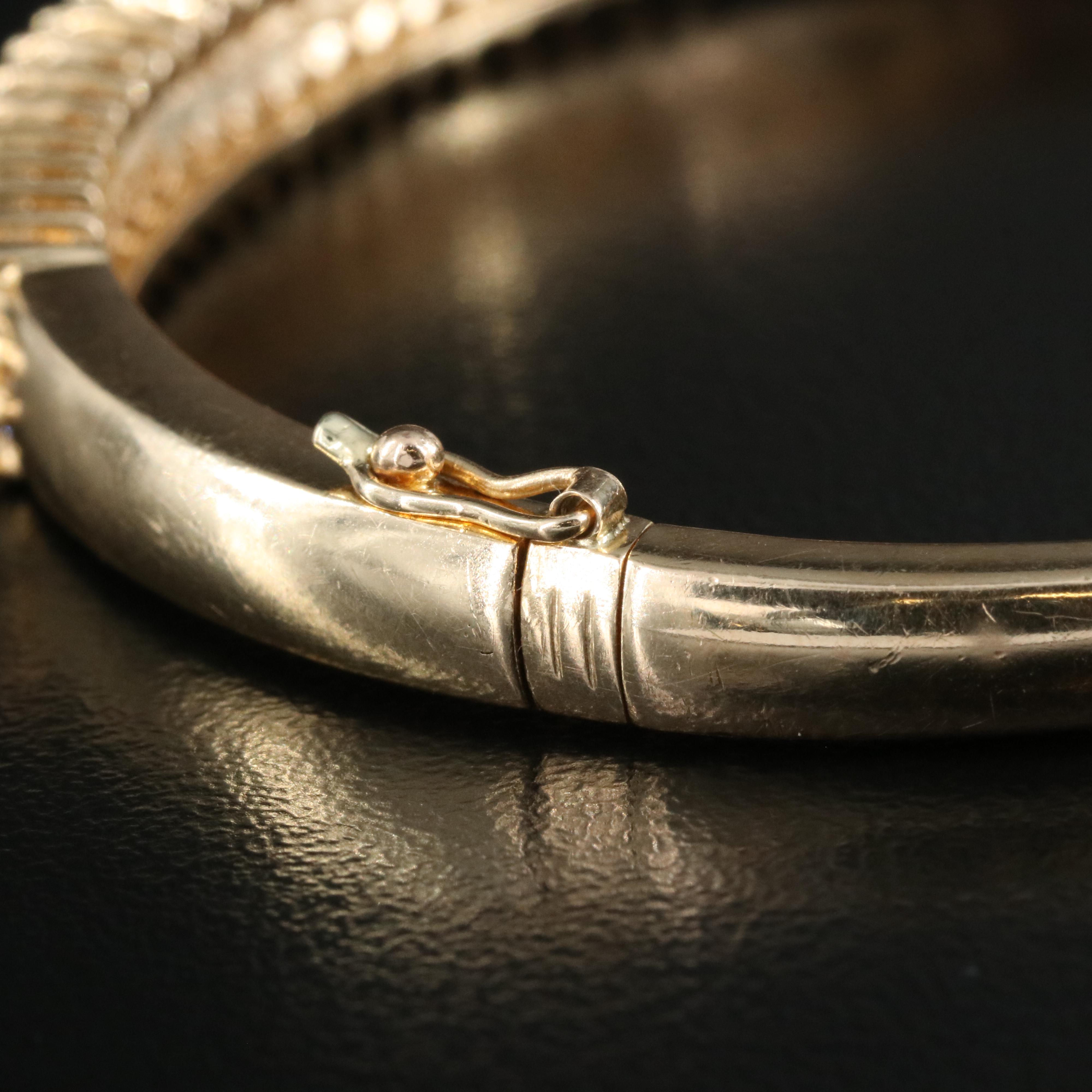 14K 2.00 CTW Diamond Hinged Bangle