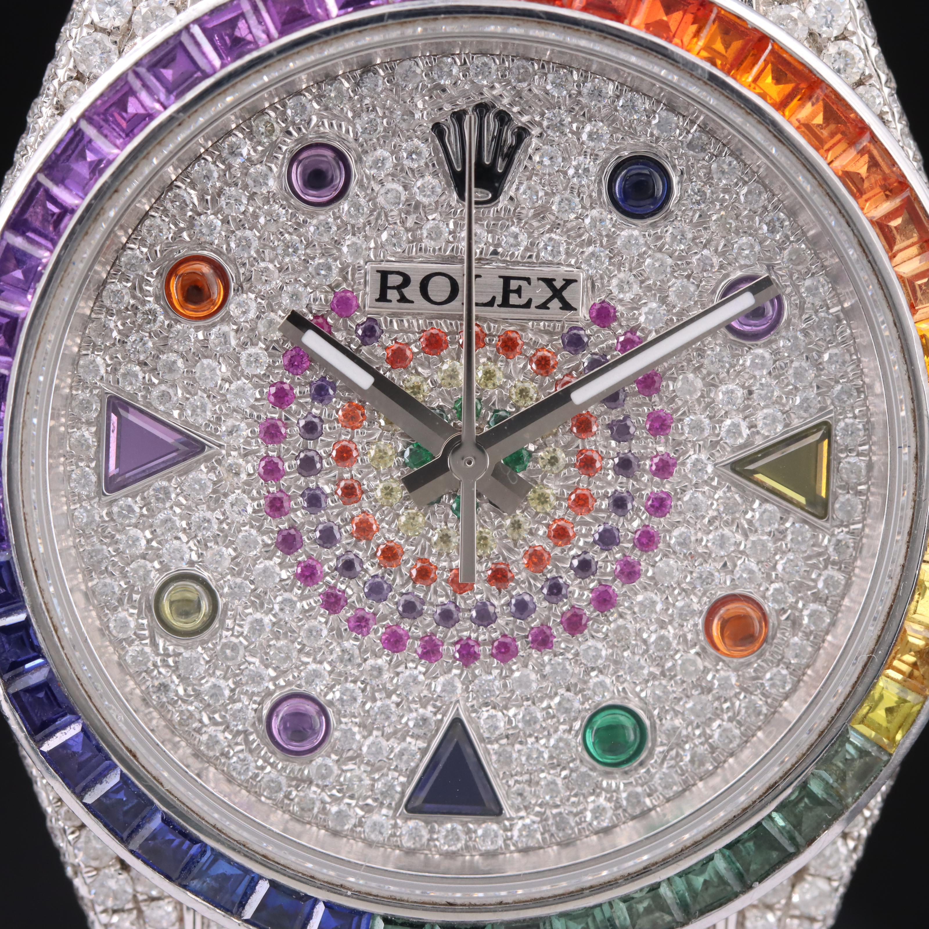 7.56 CTW Diamond Rolex Oyster Perpetual Watch with Gemstone Accents