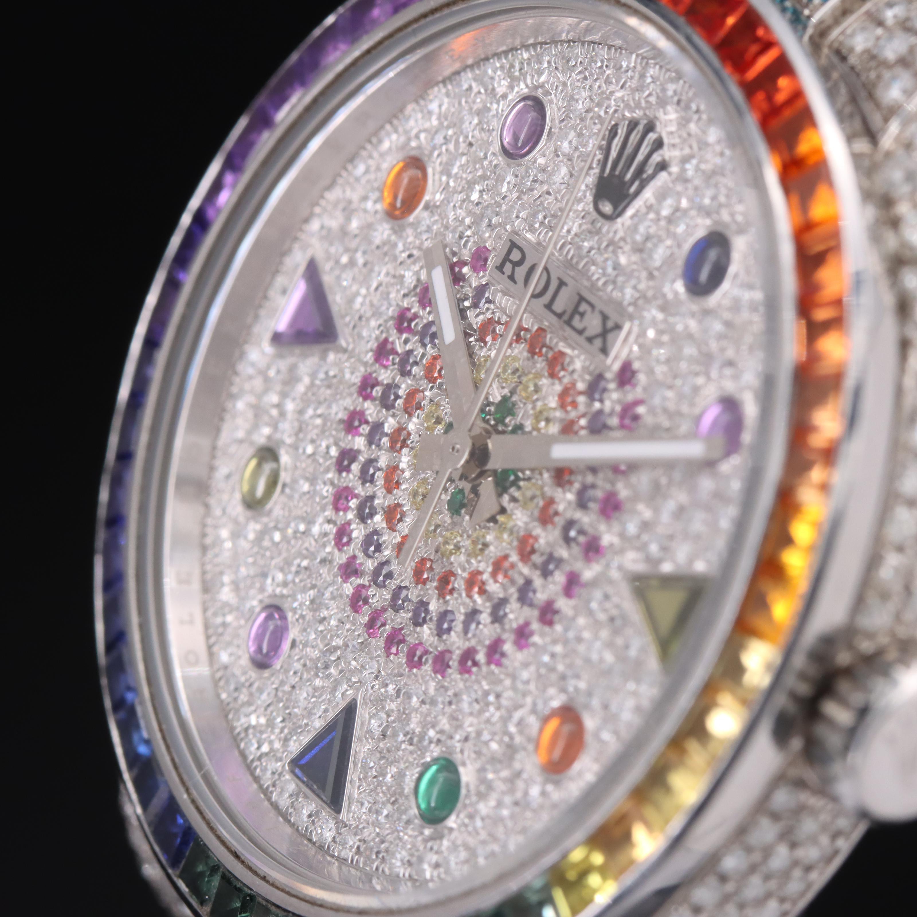 7.56 CTW Diamond Rolex Oyster Perpetual Watch with Gemstone Accents