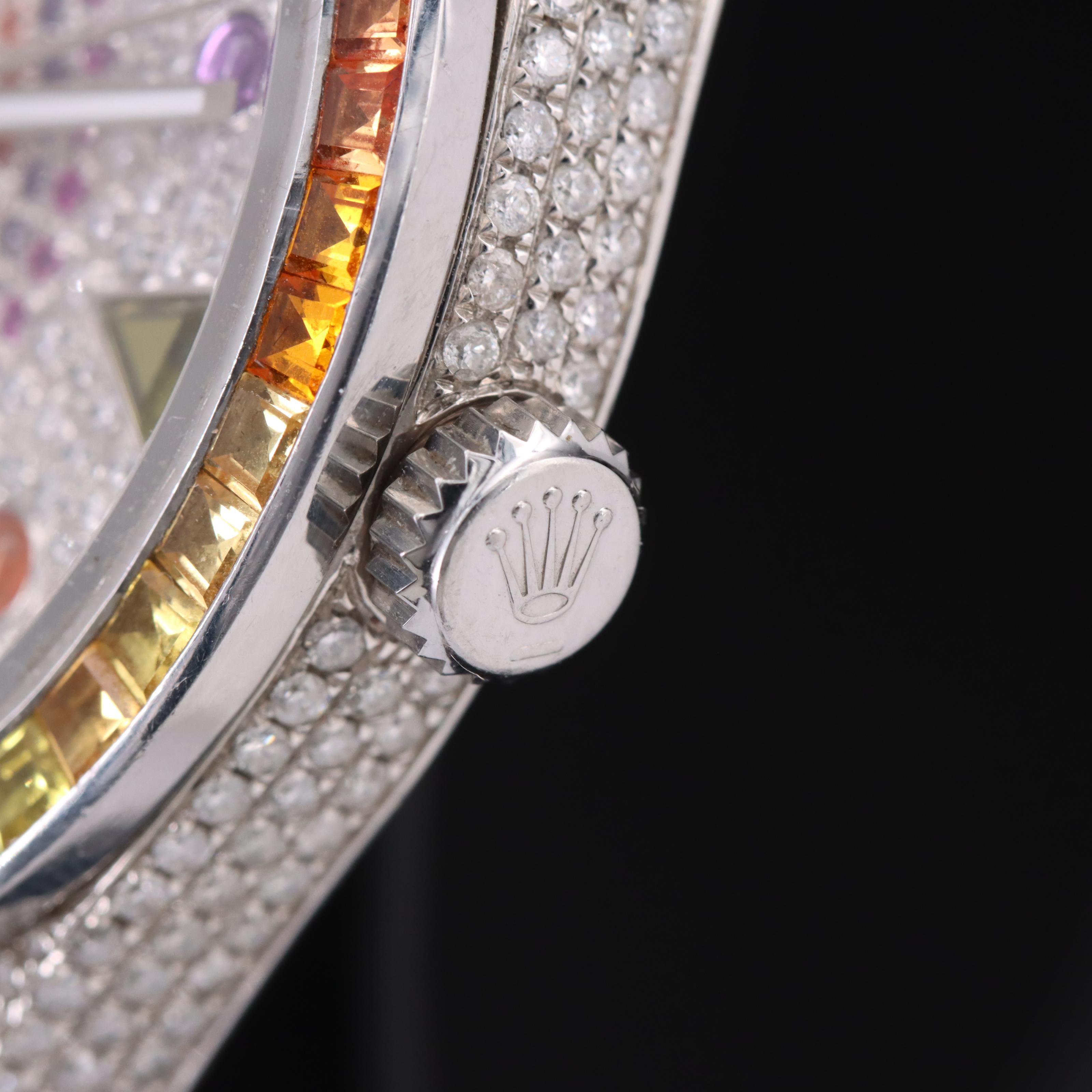 7.56 CTW Diamond Rolex Oyster Perpetual Watch with Gemstone Accents