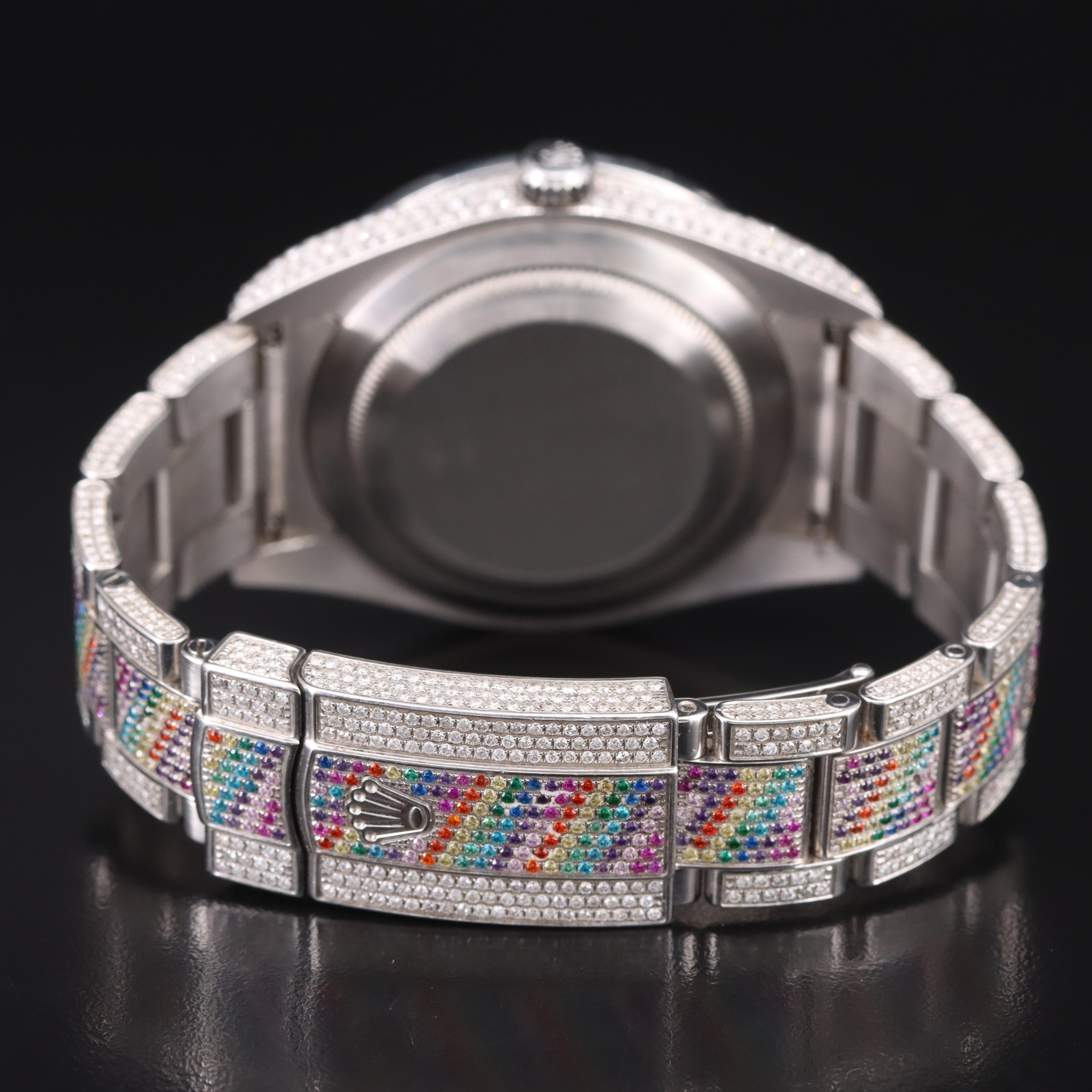 7.56 CTW Diamond Rolex Oyster Perpetual Watch with Gemstone Accents