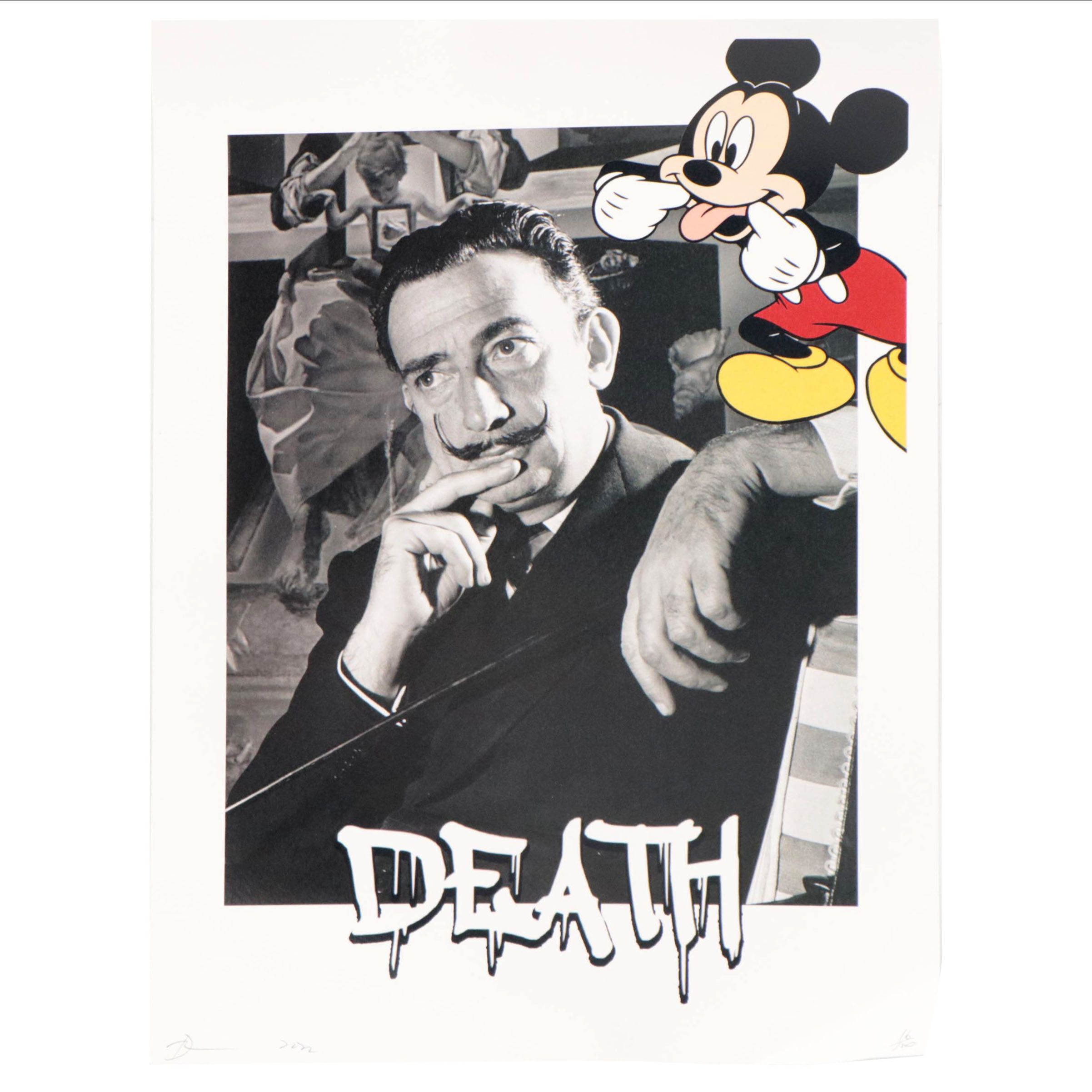 Death NYC Pop Art Graphic Print of Dali and Mickey Mouse, 2022