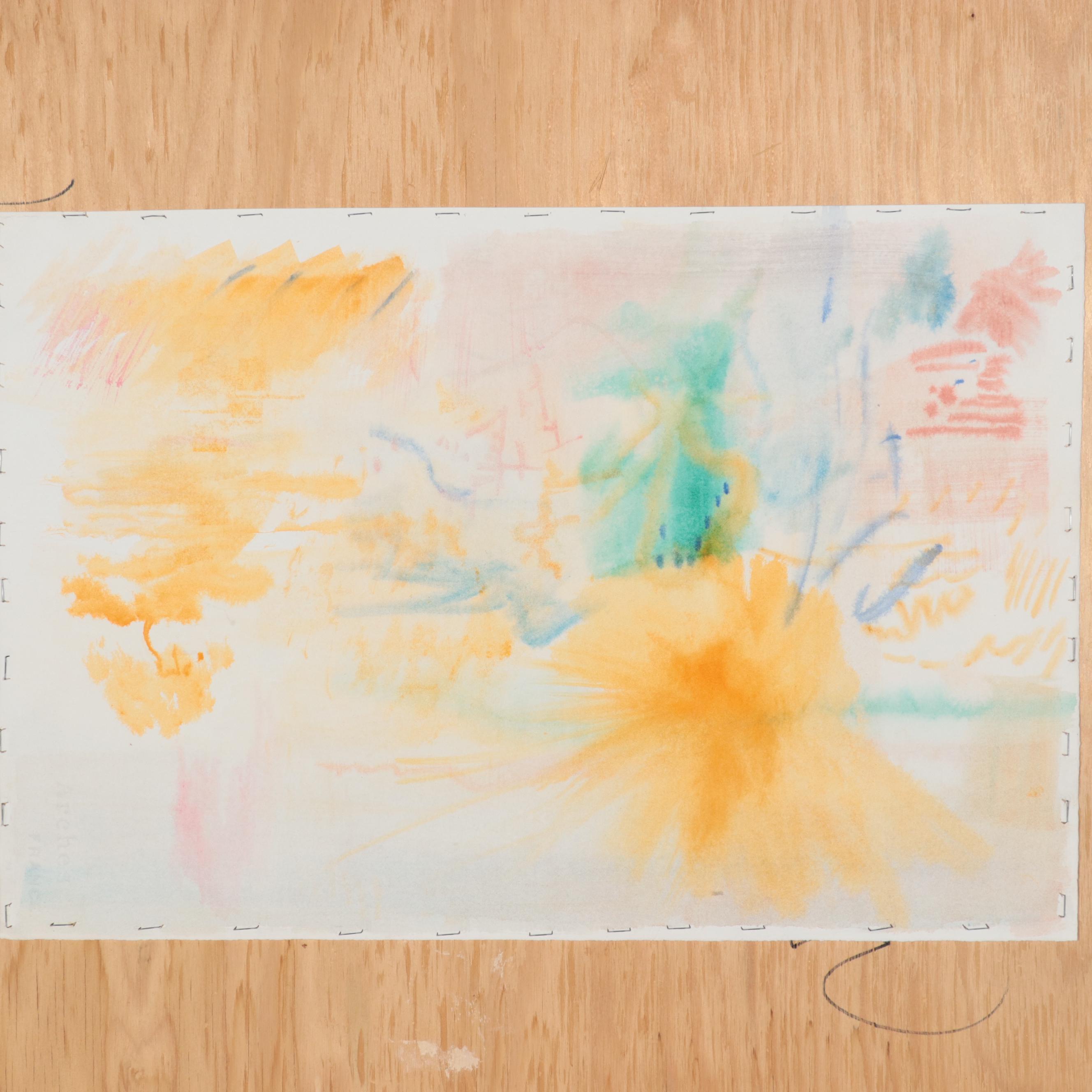 Katrina Halter Unfinished Landscape Oil and Watercolor Paintings, circa 1988