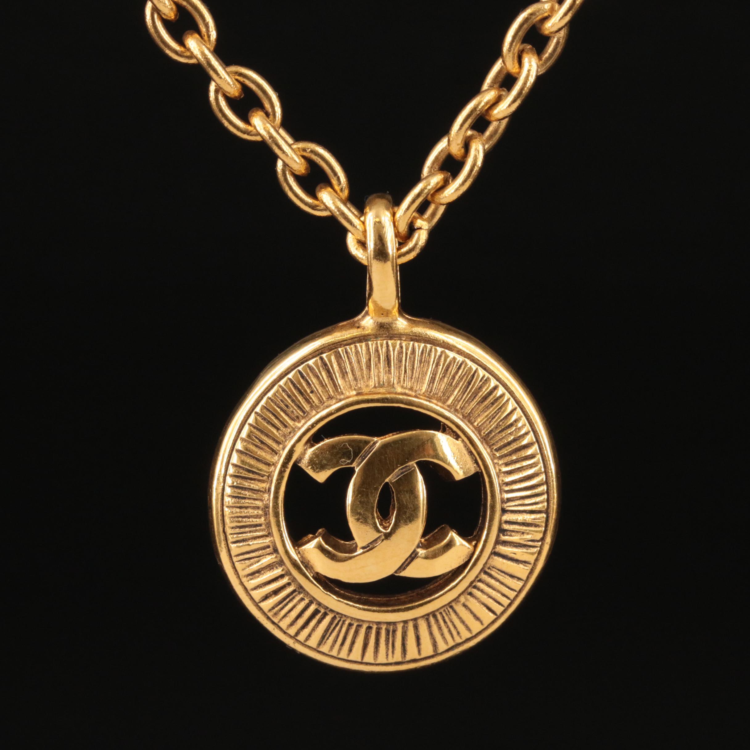Chanel Logo Pendant Necklace