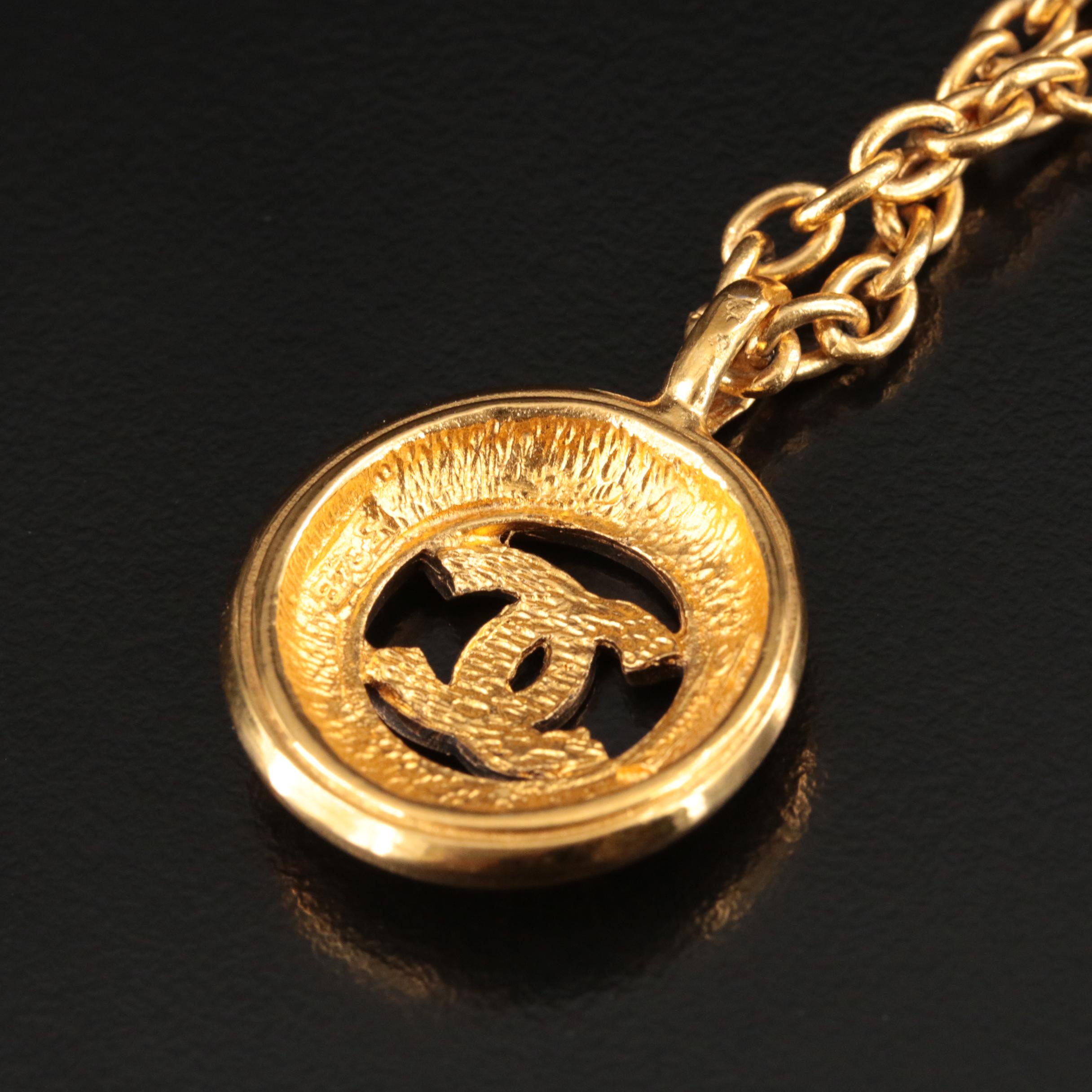 Chanel Logo Pendant Necklace