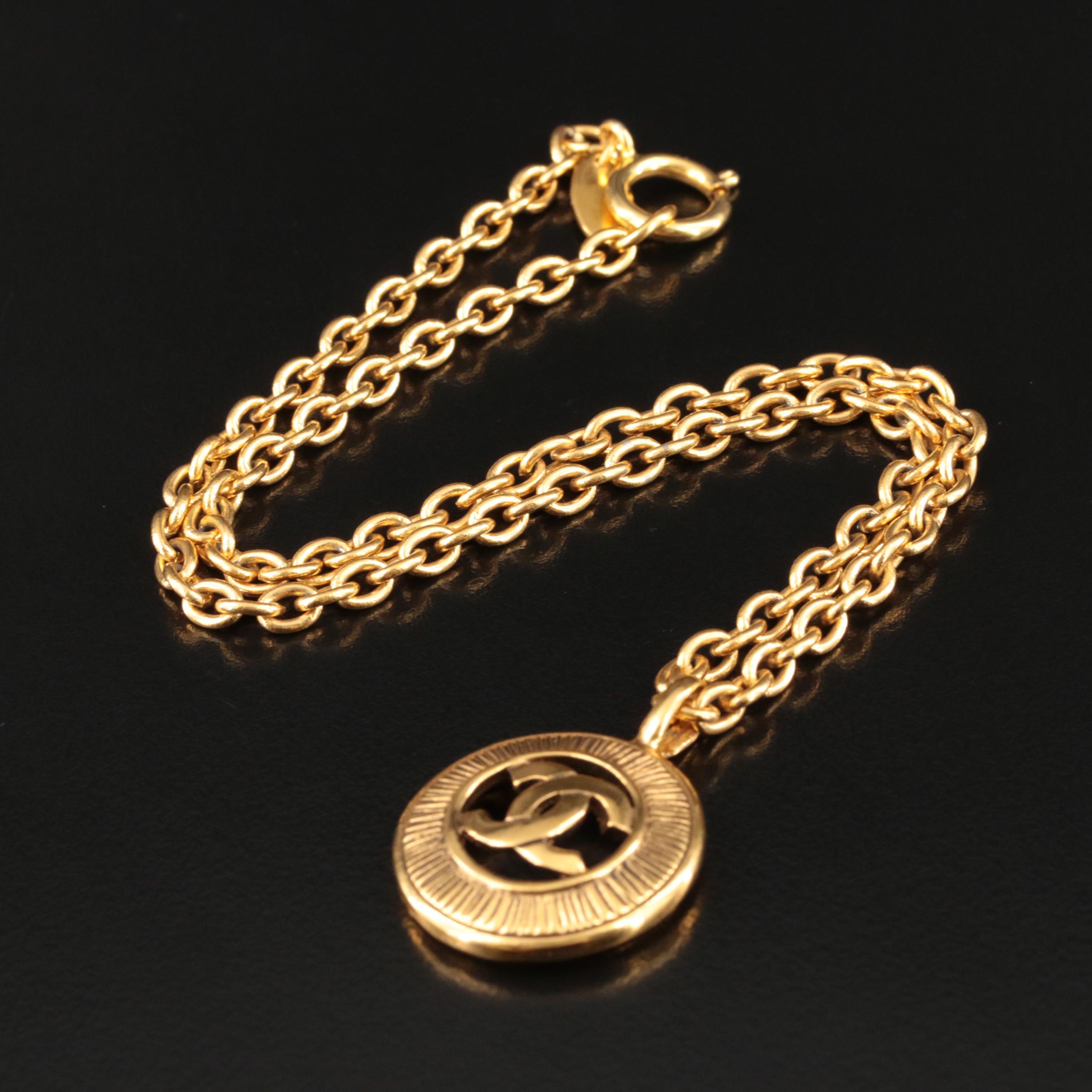Chanel Logo Pendant Necklace